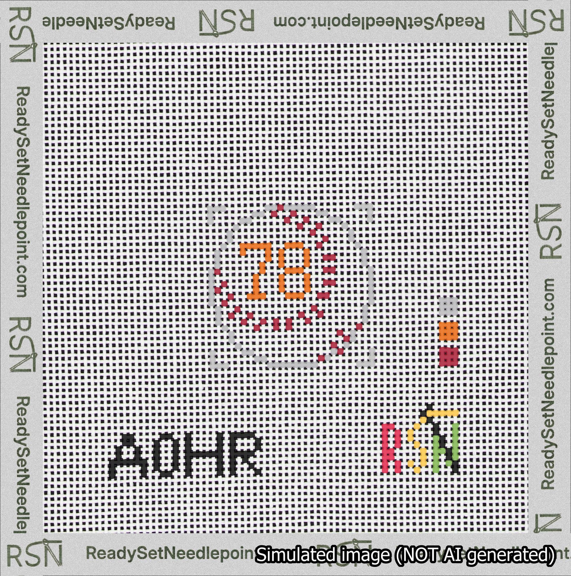 Baseball Bag Charm Orange 50-99 Needlepoint Canvas Design