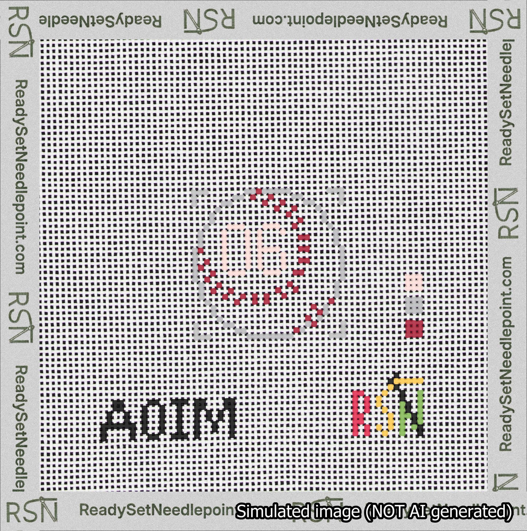 Baseball Bag Charm Pink 0-49 Needlepoint Canvas Design