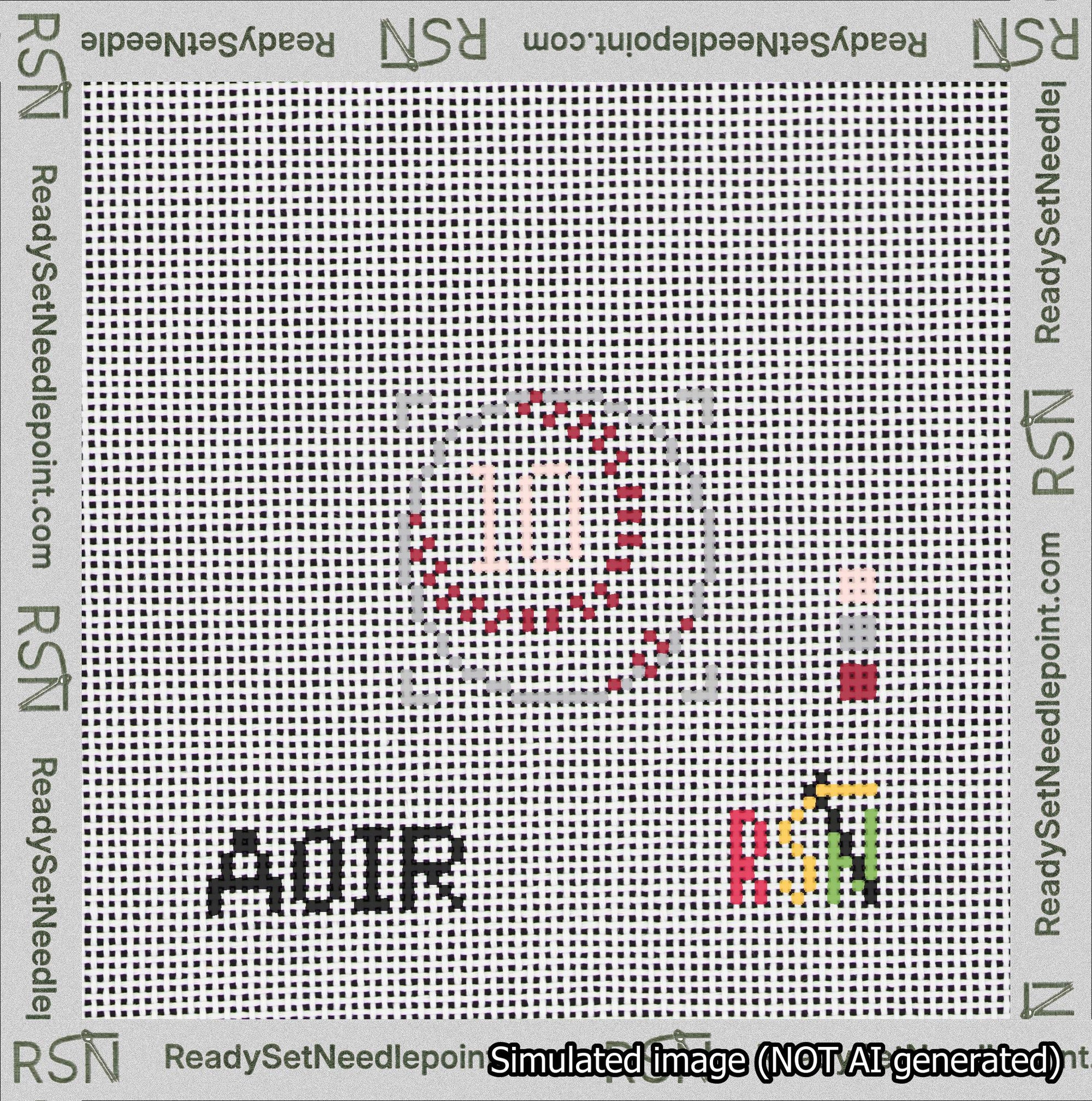 Baseball Bag Charm Pink 0-49 Needlepoint Canvas Design