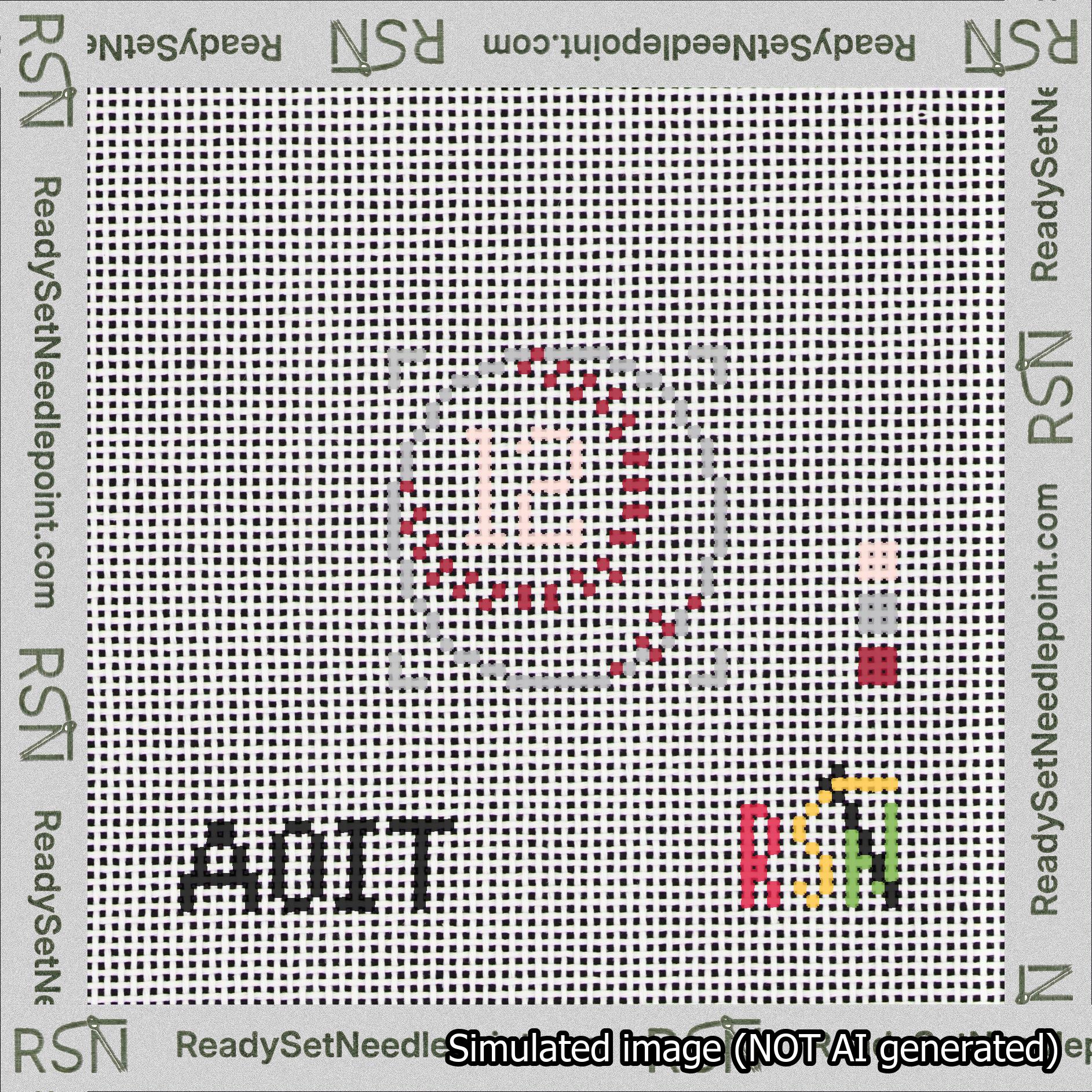 Baseball Bag Charm Pink 0-49 Needlepoint Canvas Design