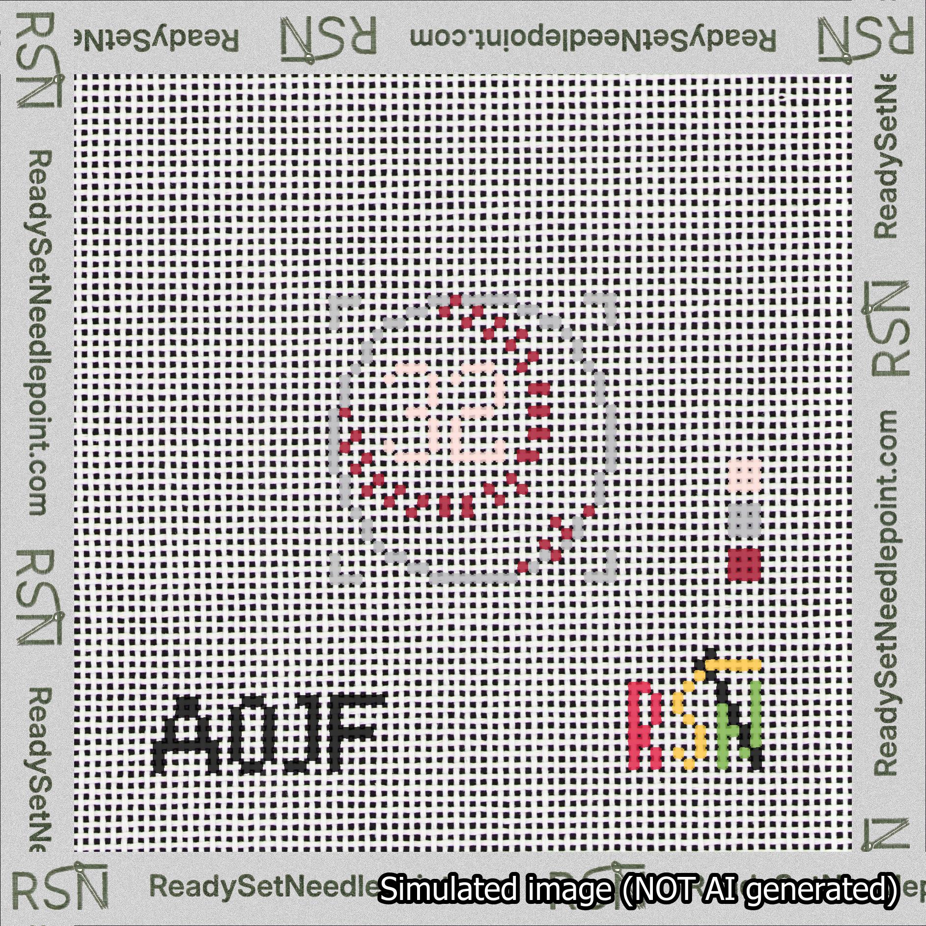 Baseball Bag Charm Pink 0-49 Needlepoint Canvas Design