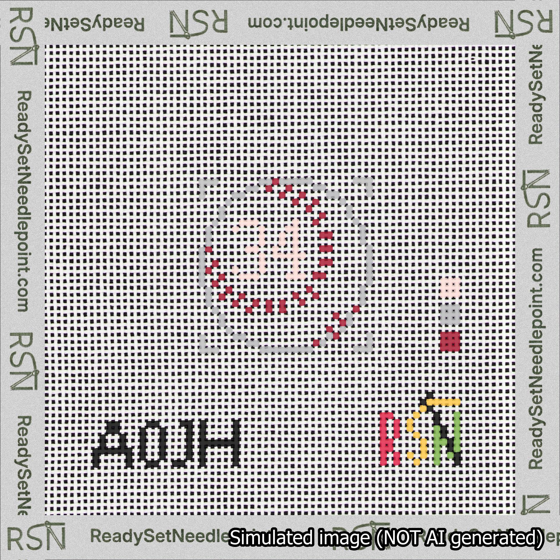 Baseball Bag Charm Pink 0-49 Needlepoint Canvas Design