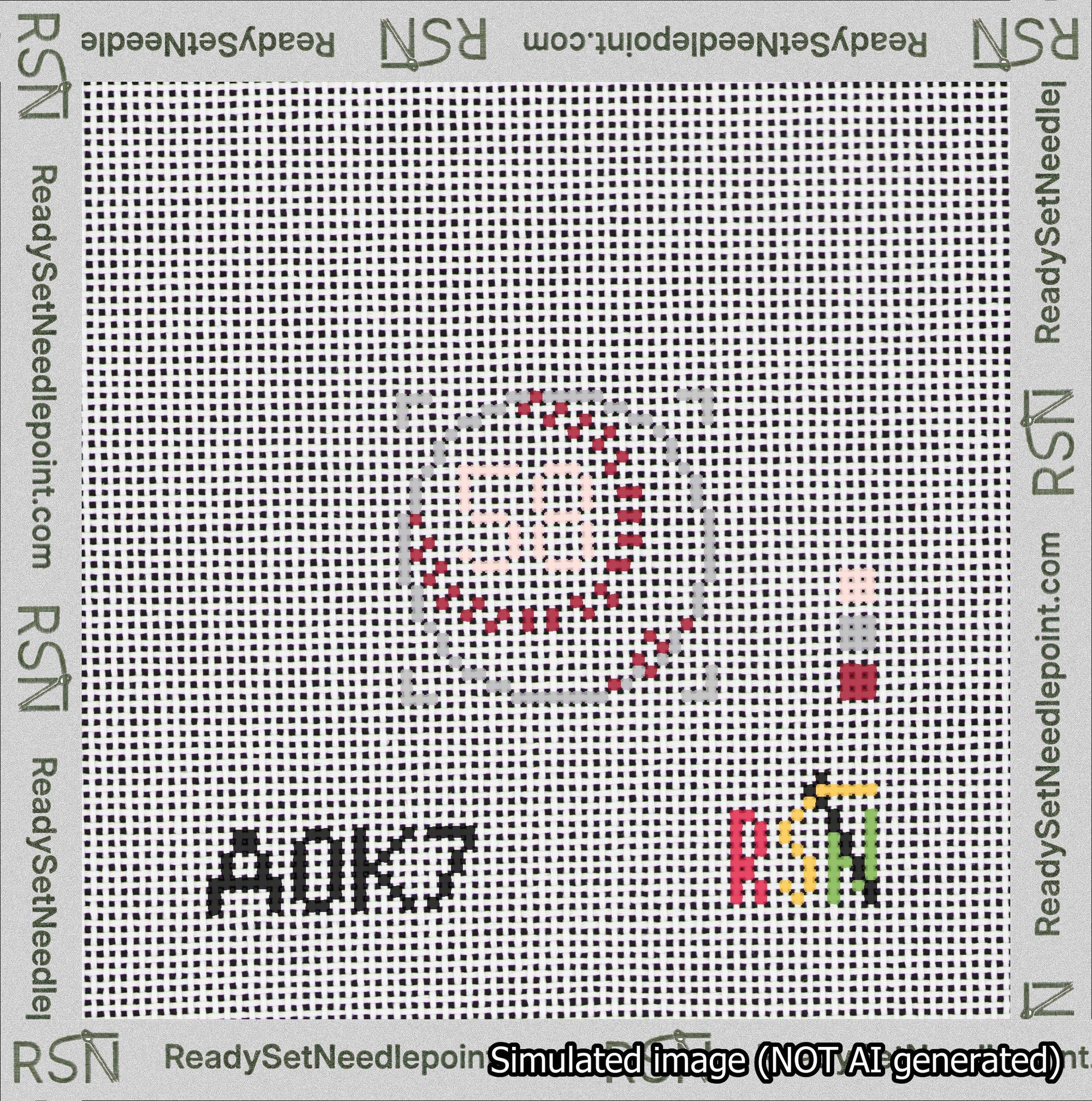 Baseball Bag Charm Pink 50-99 Needlepoint Canvas Design