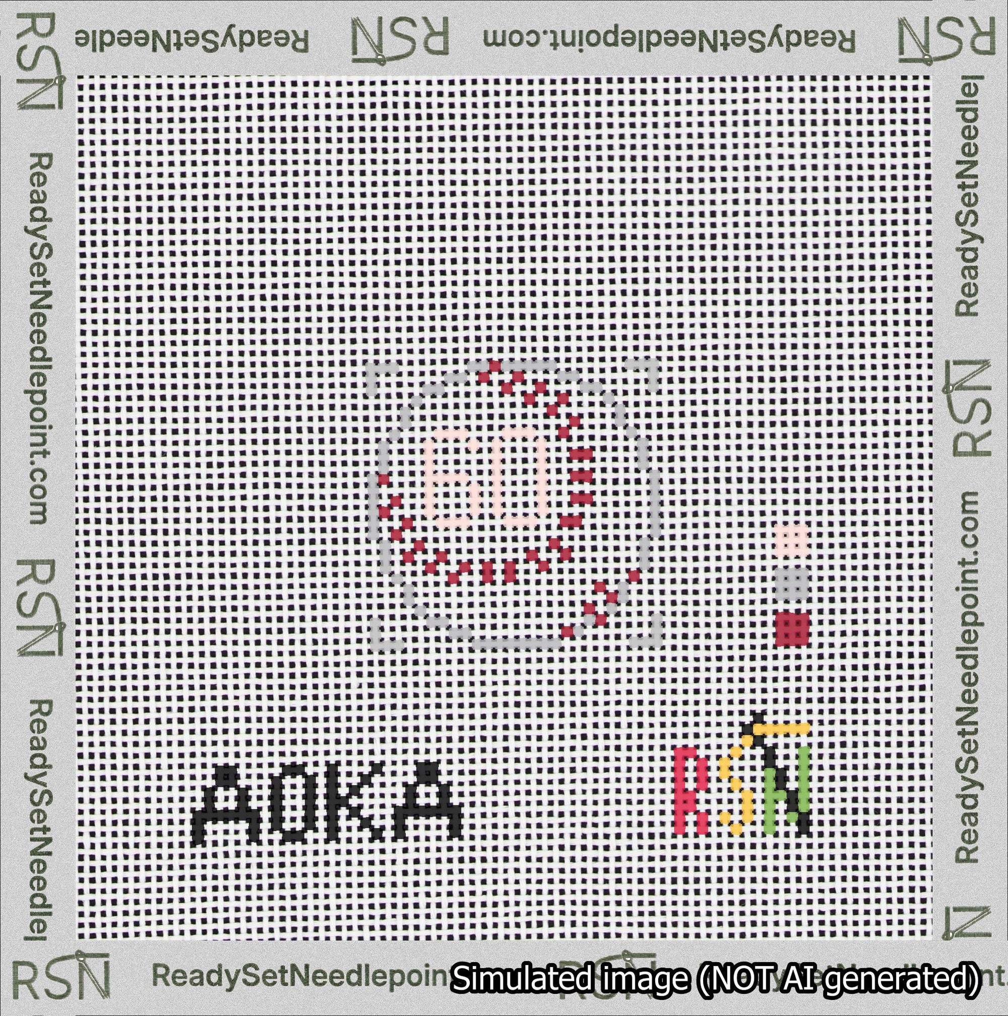 Baseball Bag Charm Pink 50-99 Needlepoint Canvas Design