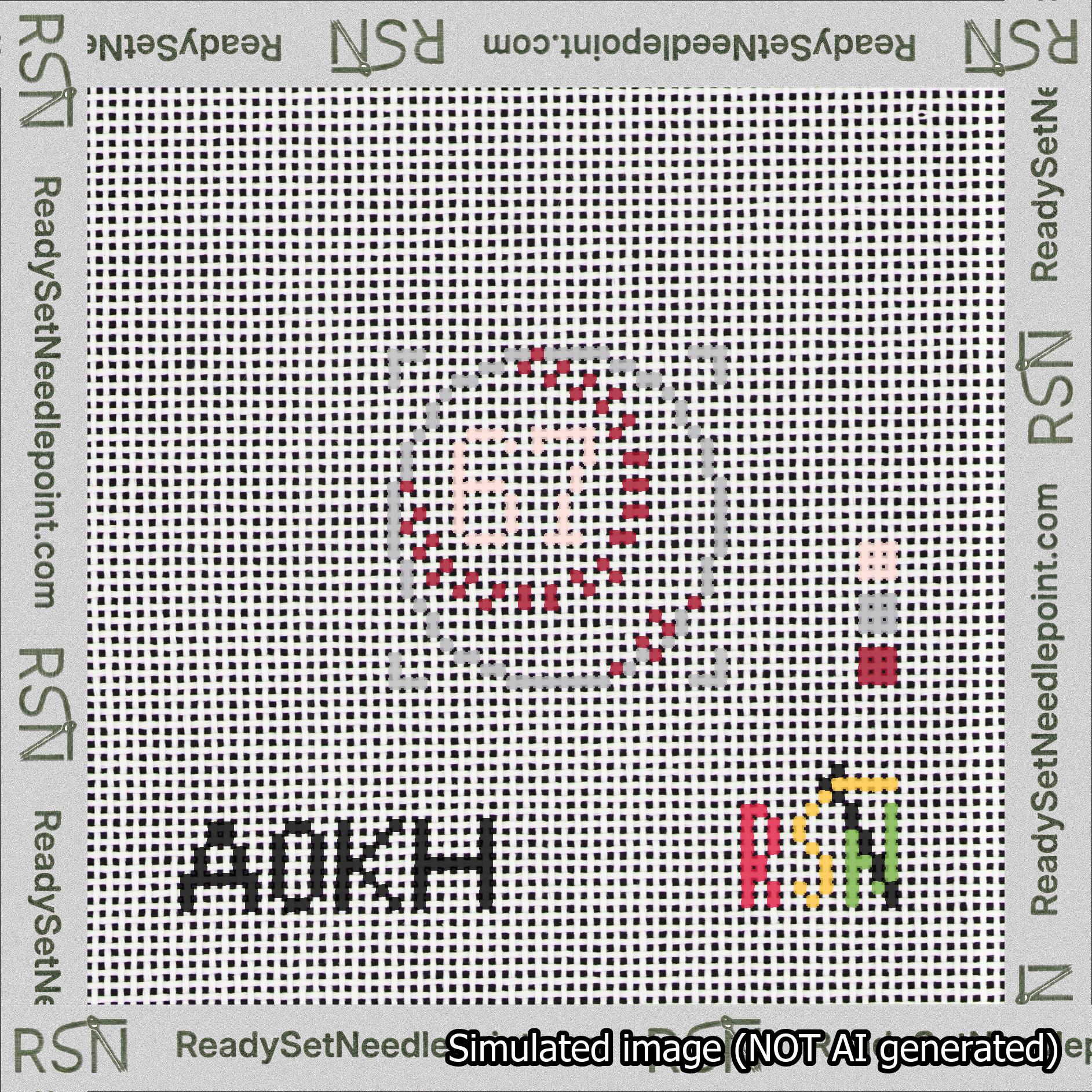 Baseball Bag Charm Pink 50-99 Needlepoint Canvas Design