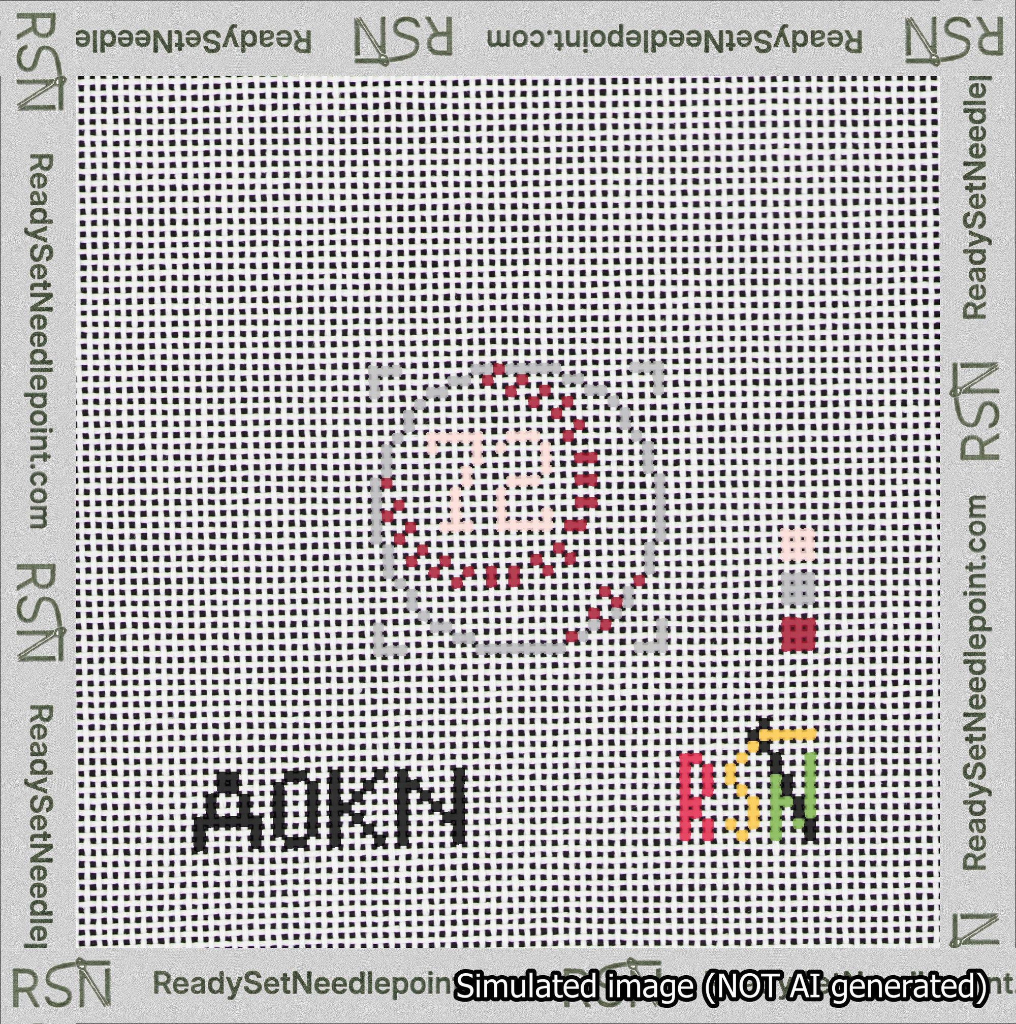 Baseball Bag Charm Pink 50-99 Needlepoint Canvas Design