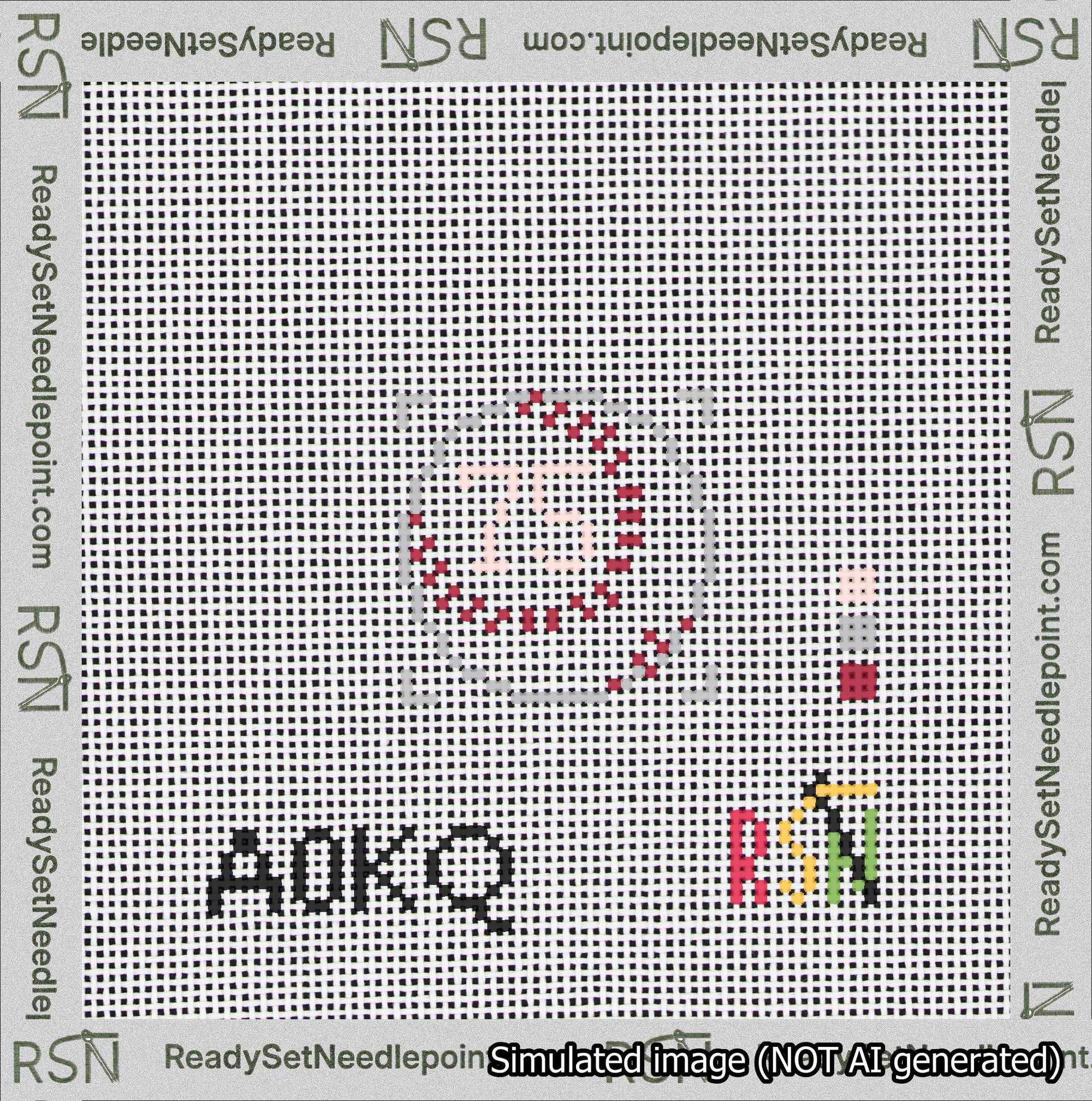 Baseball Bag Charm Pink 50-99 Needlepoint Canvas Design