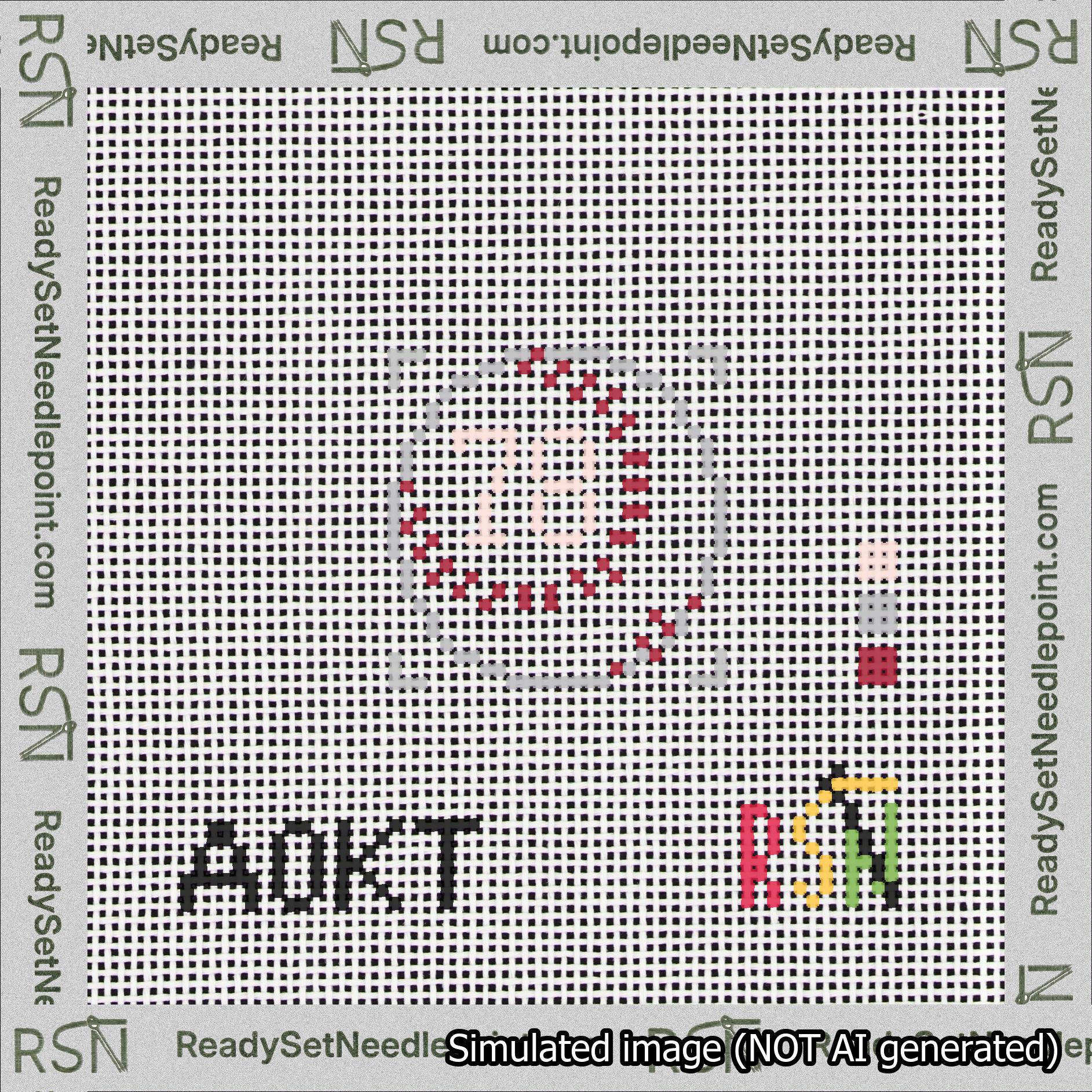 Baseball Bag Charm Pink 50-99 Needlepoint Canvas Design