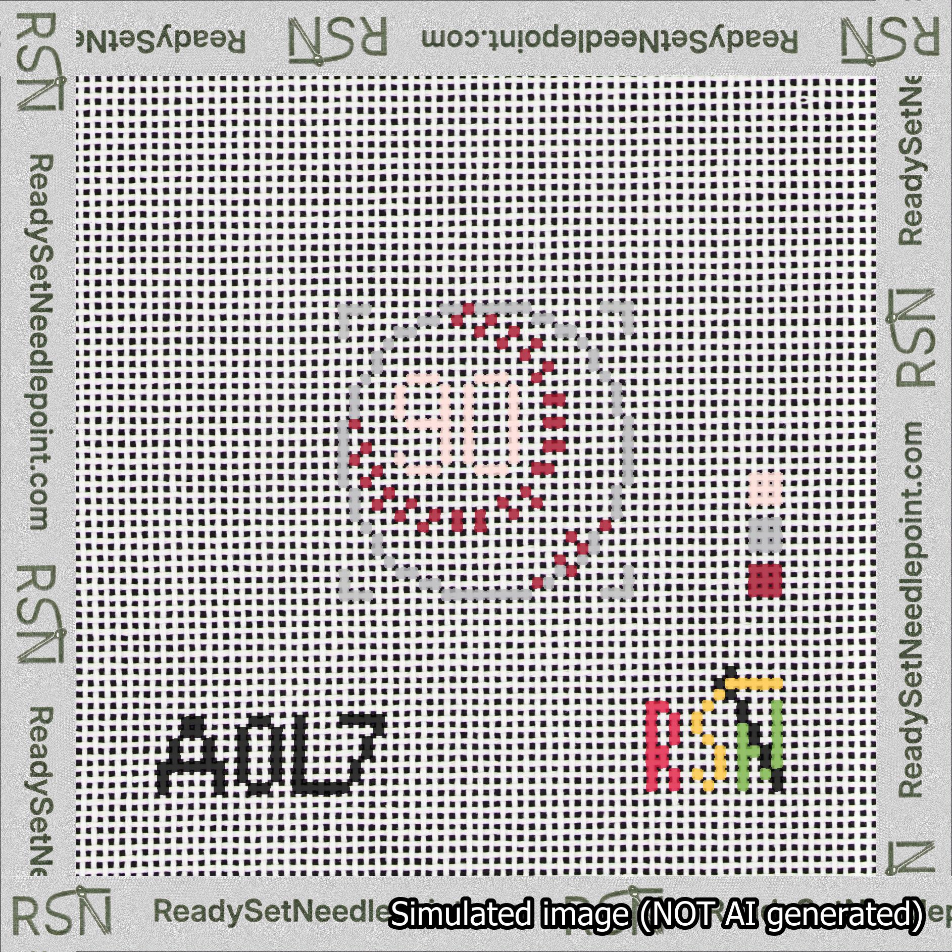 Baseball Bag Charm Pink 50-99 Needlepoint Canvas Design