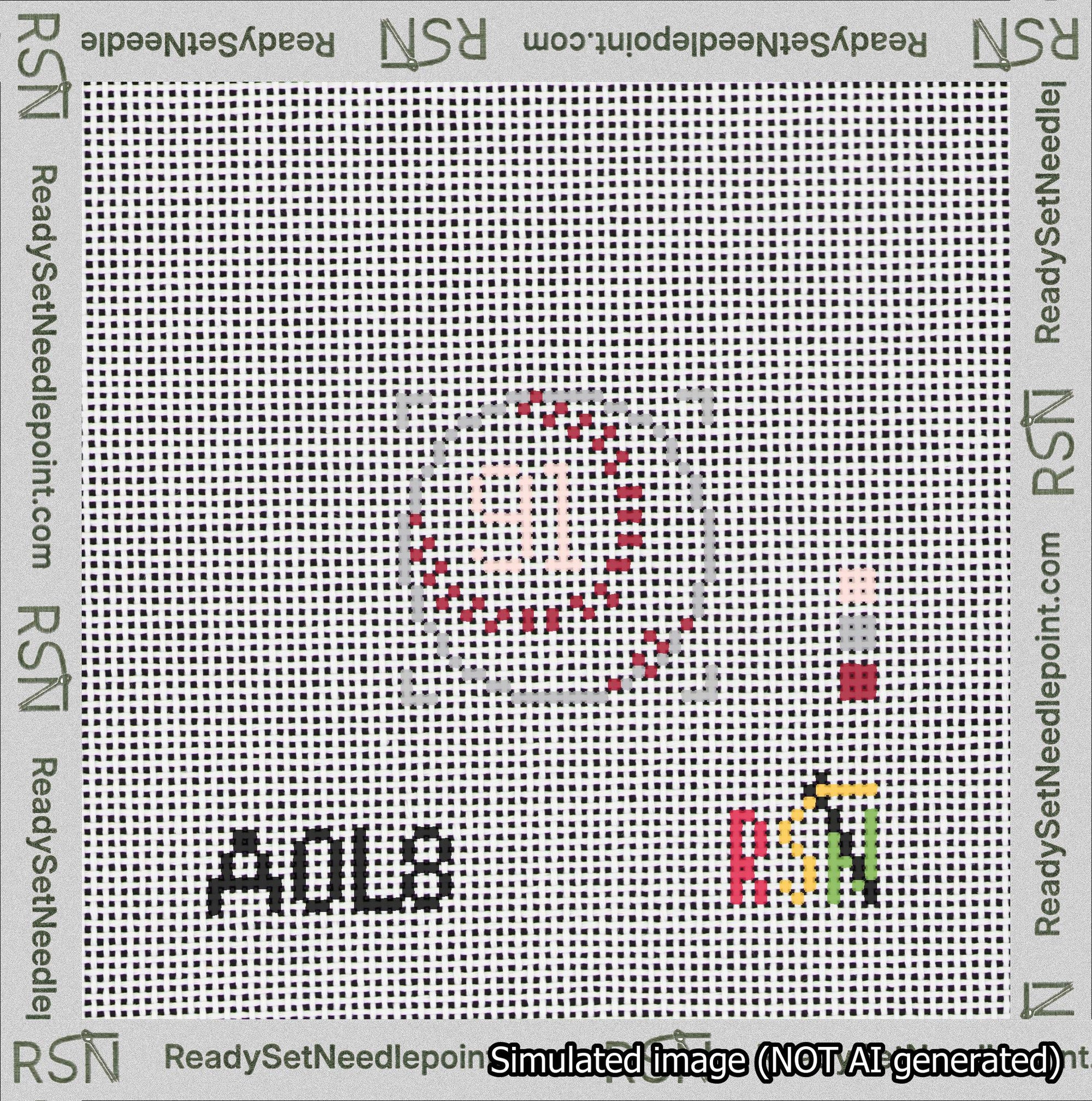 Baseball Bag Charm Pink 50-99 Needlepoint Canvas Design