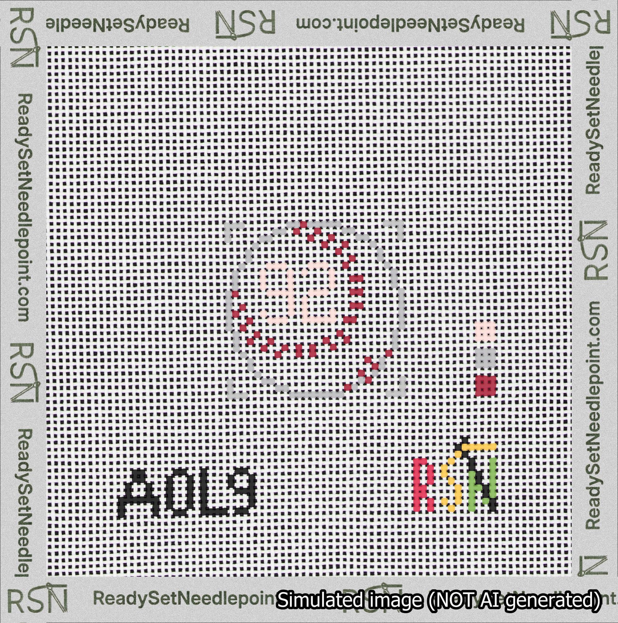 Baseball Bag Charm Pink 50-99 Needlepoint Canvas Design