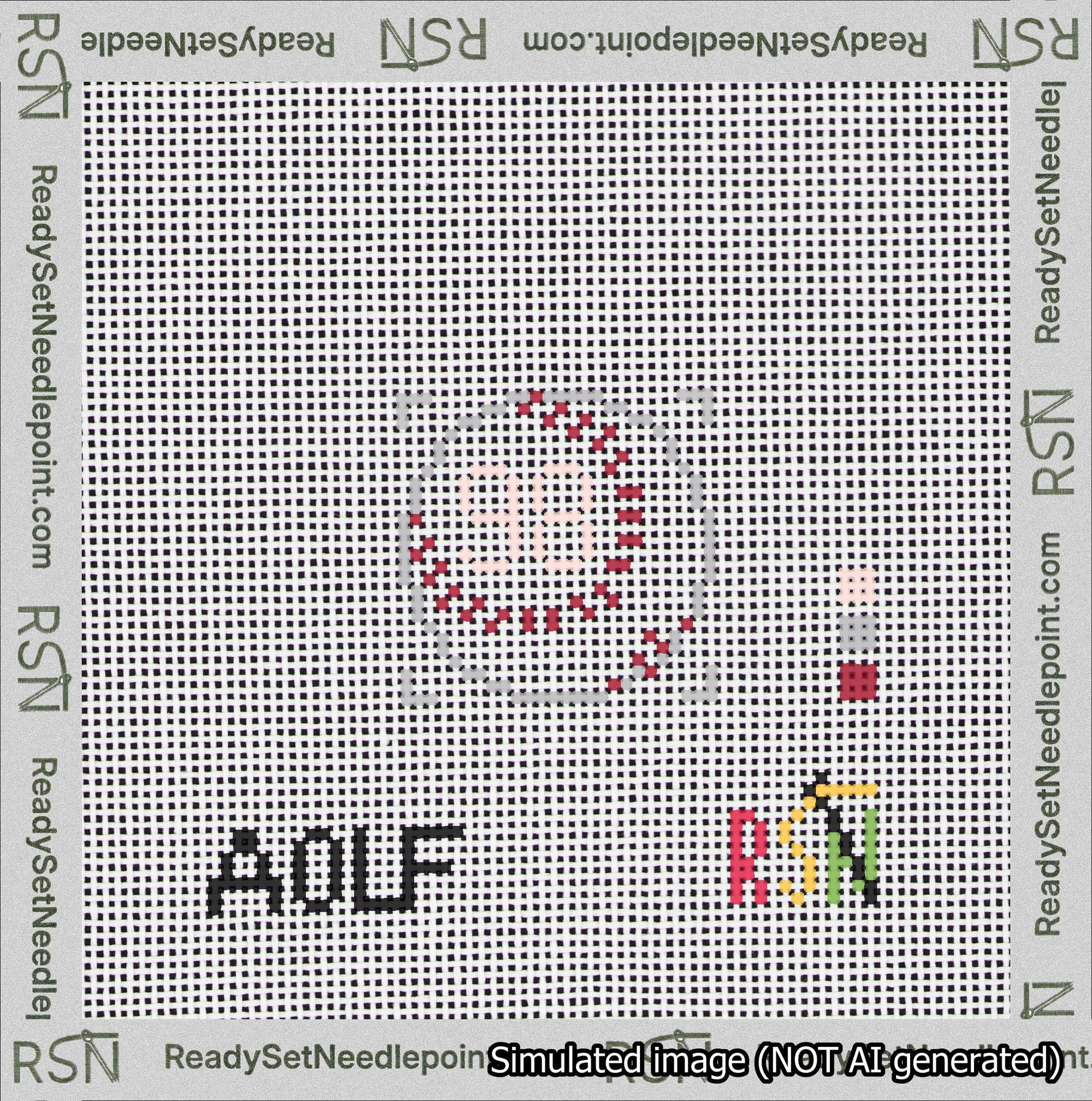 Baseball Bag Charm Pink 50-99 Needlepoint Canvas Design