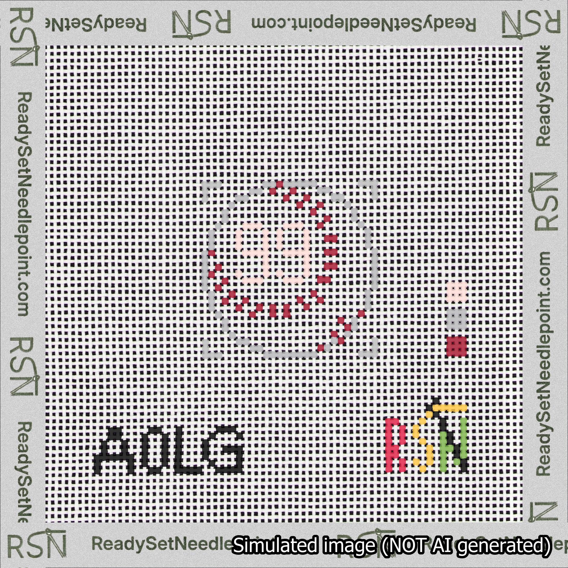 Baseball Bag Charm Pink 50-99 Needlepoint Canvas Design