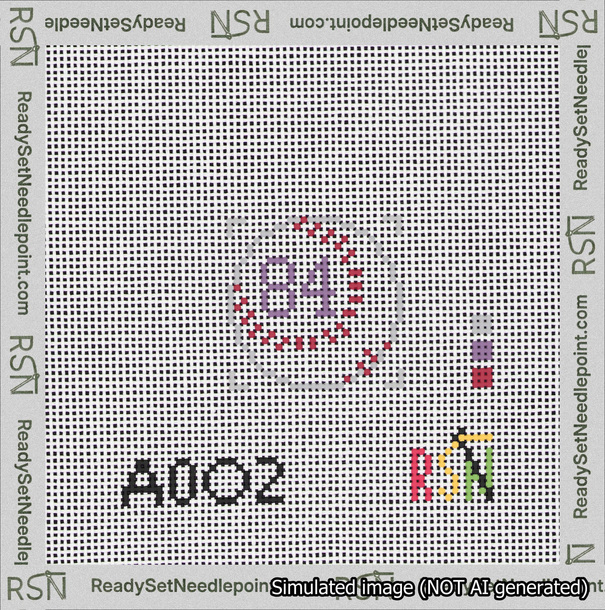 Baseball Bag Charm Purple 50-99 Needlepoint Canvas Design