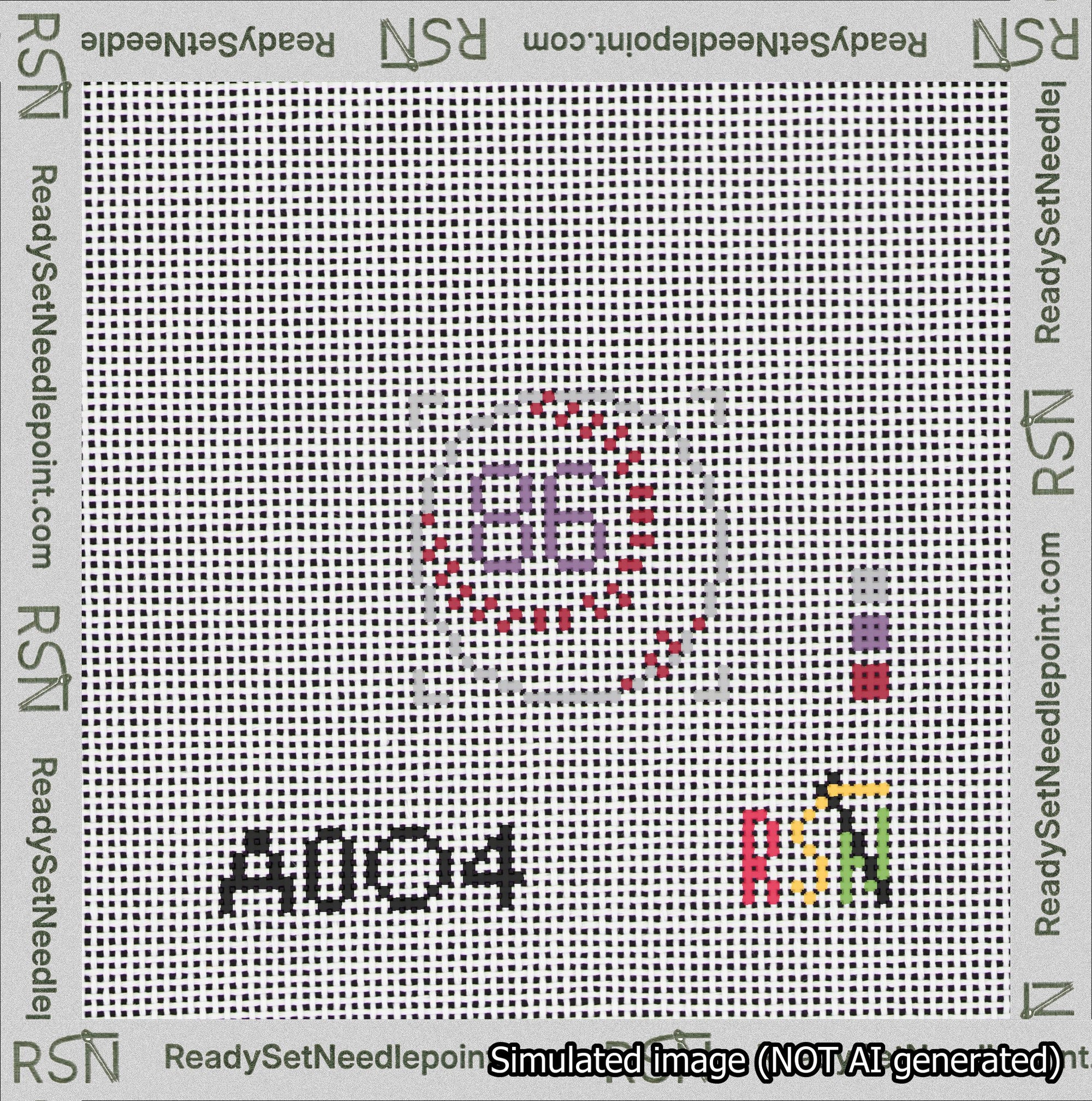 Baseball Bag Charm Purple 50-99 Needlepoint Canvas Design