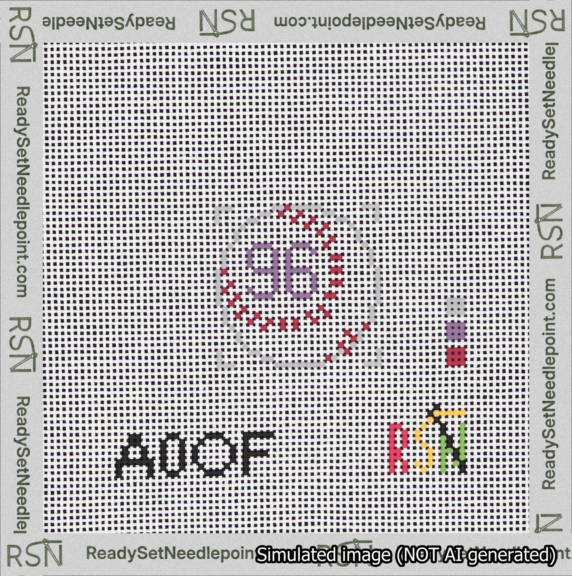 Baseball Bag Charm Purple 50-99 Needlepoint Canvas Design