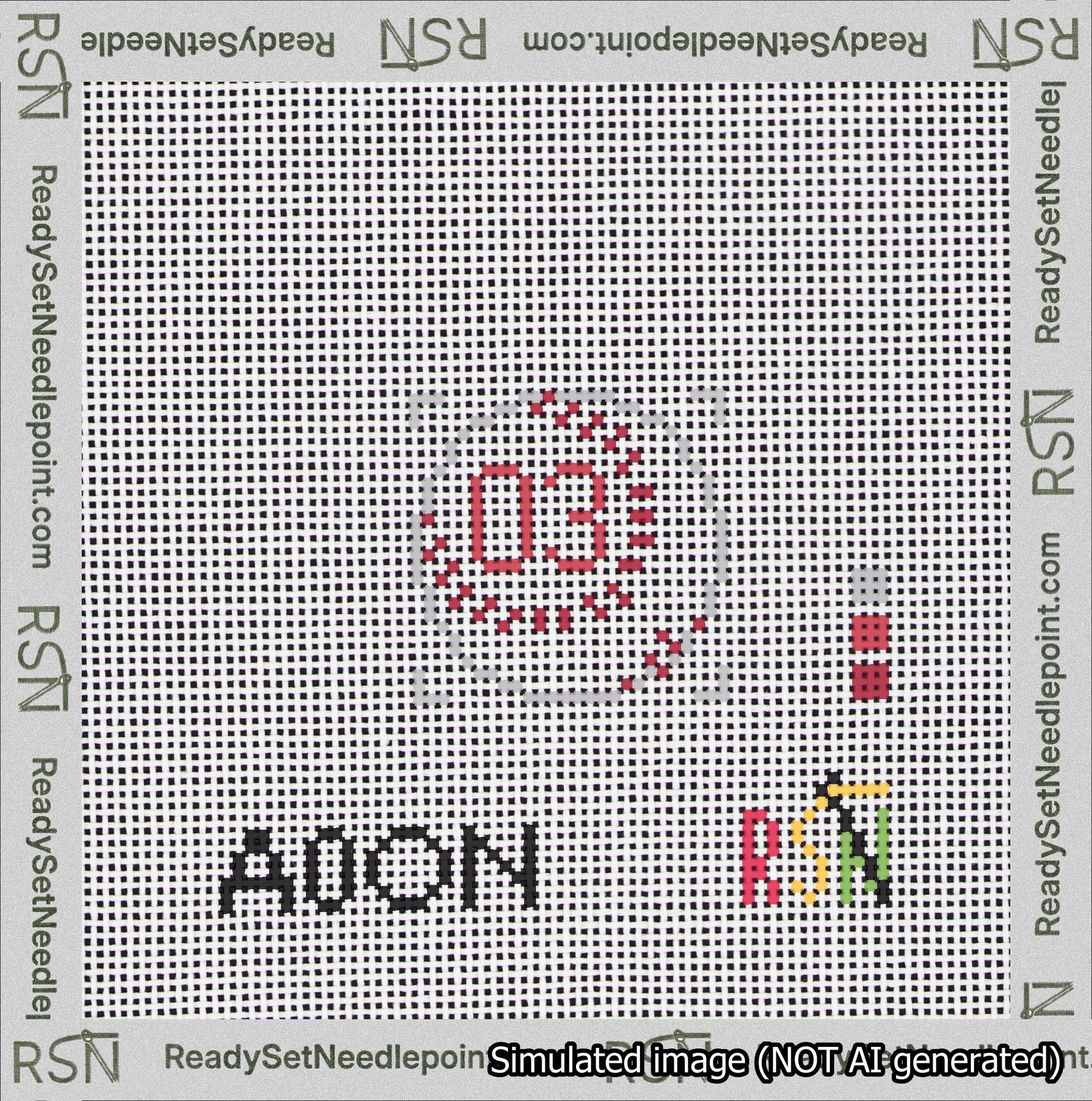 Baseball Bag Charm Red 0-49 Needlepoint Canvas Design