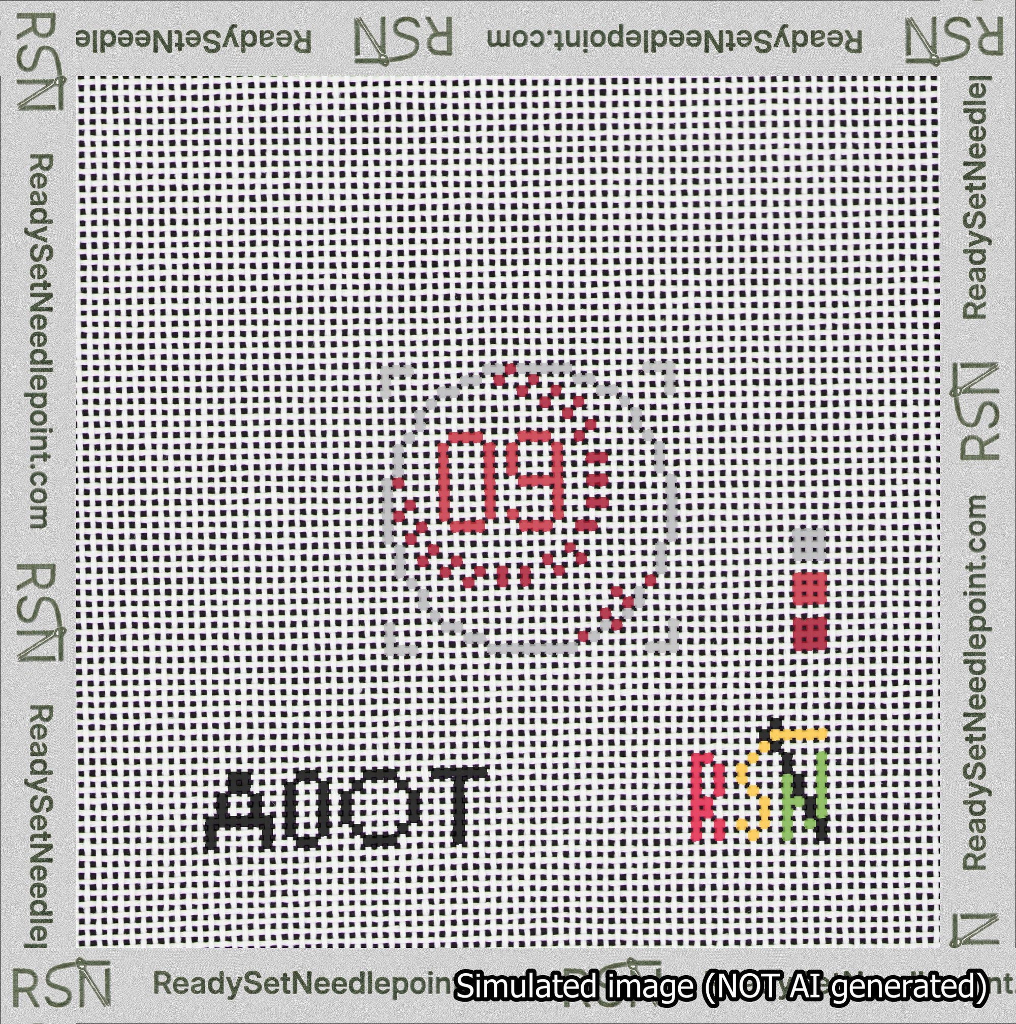 Baseball Bag Charm Red 0-49 Needlepoint Canvas Design