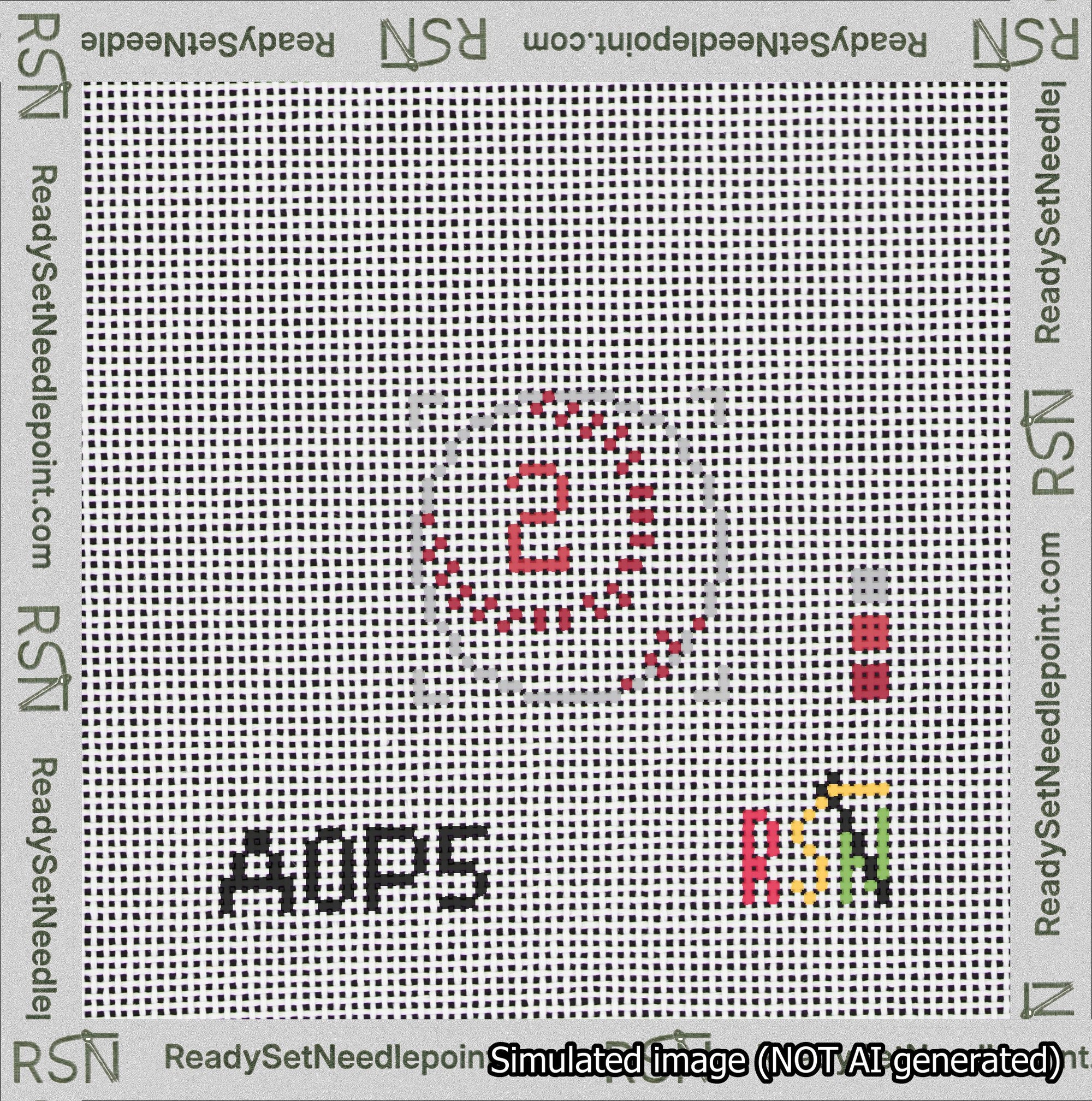 Baseball Bag Charm Red 0-49 Needlepoint Canvas Design