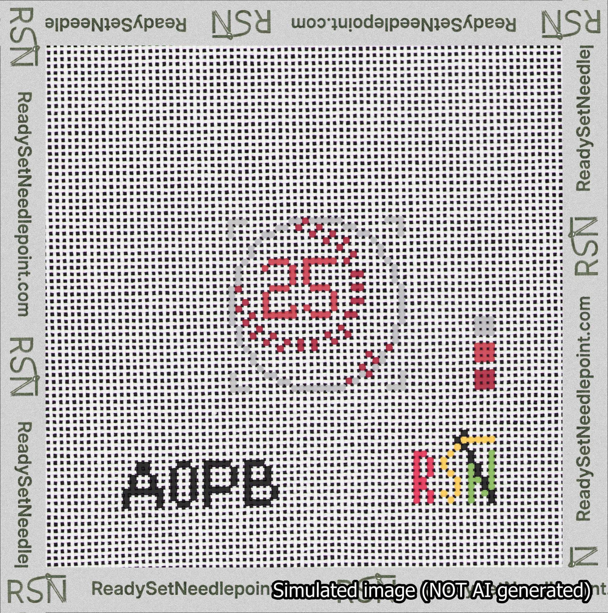 Baseball Bag Charm Red 0-49 Needlepoint Canvas Design