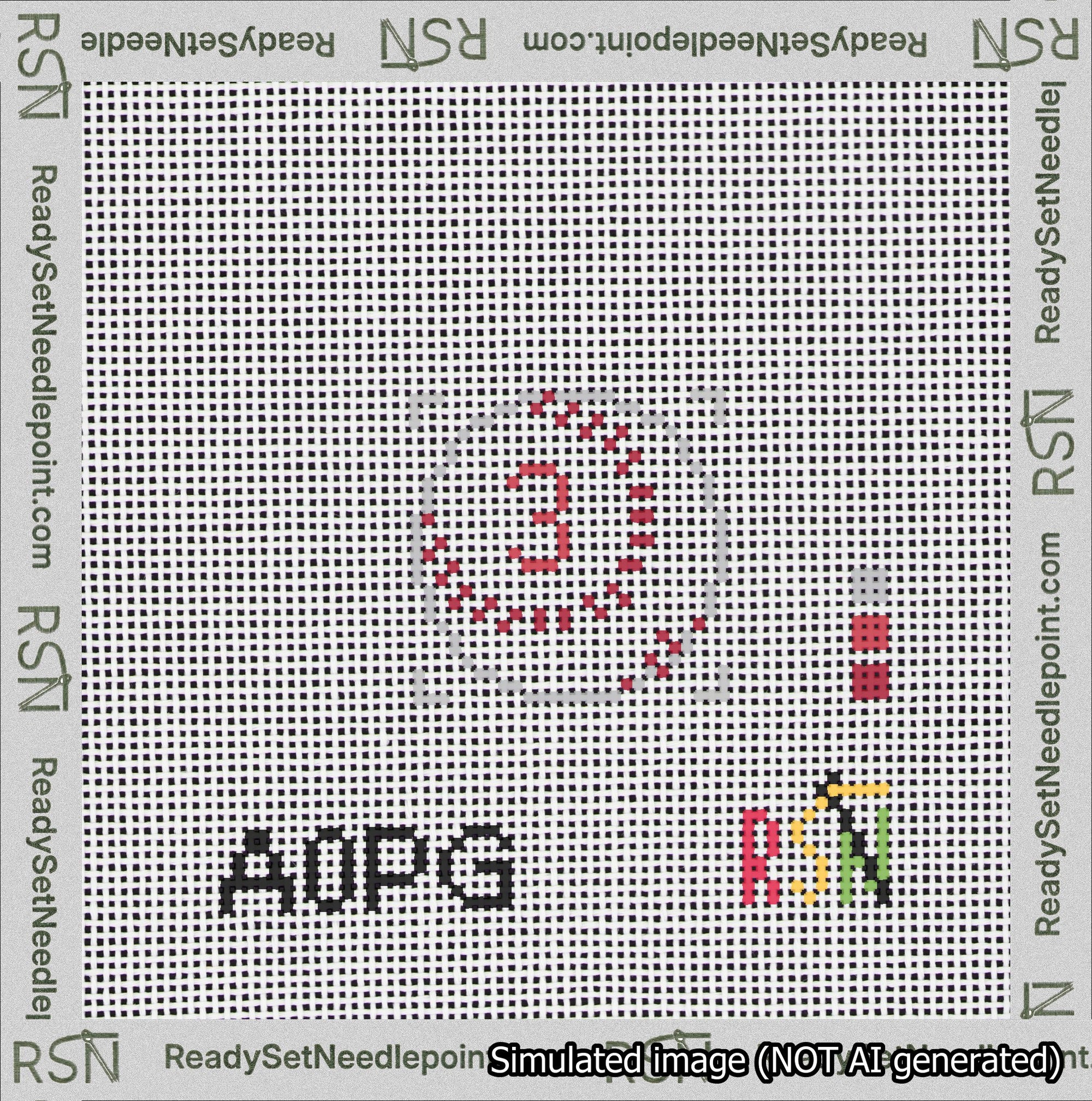 Baseball Bag Charm Red 0-49 Needlepoint Canvas Design