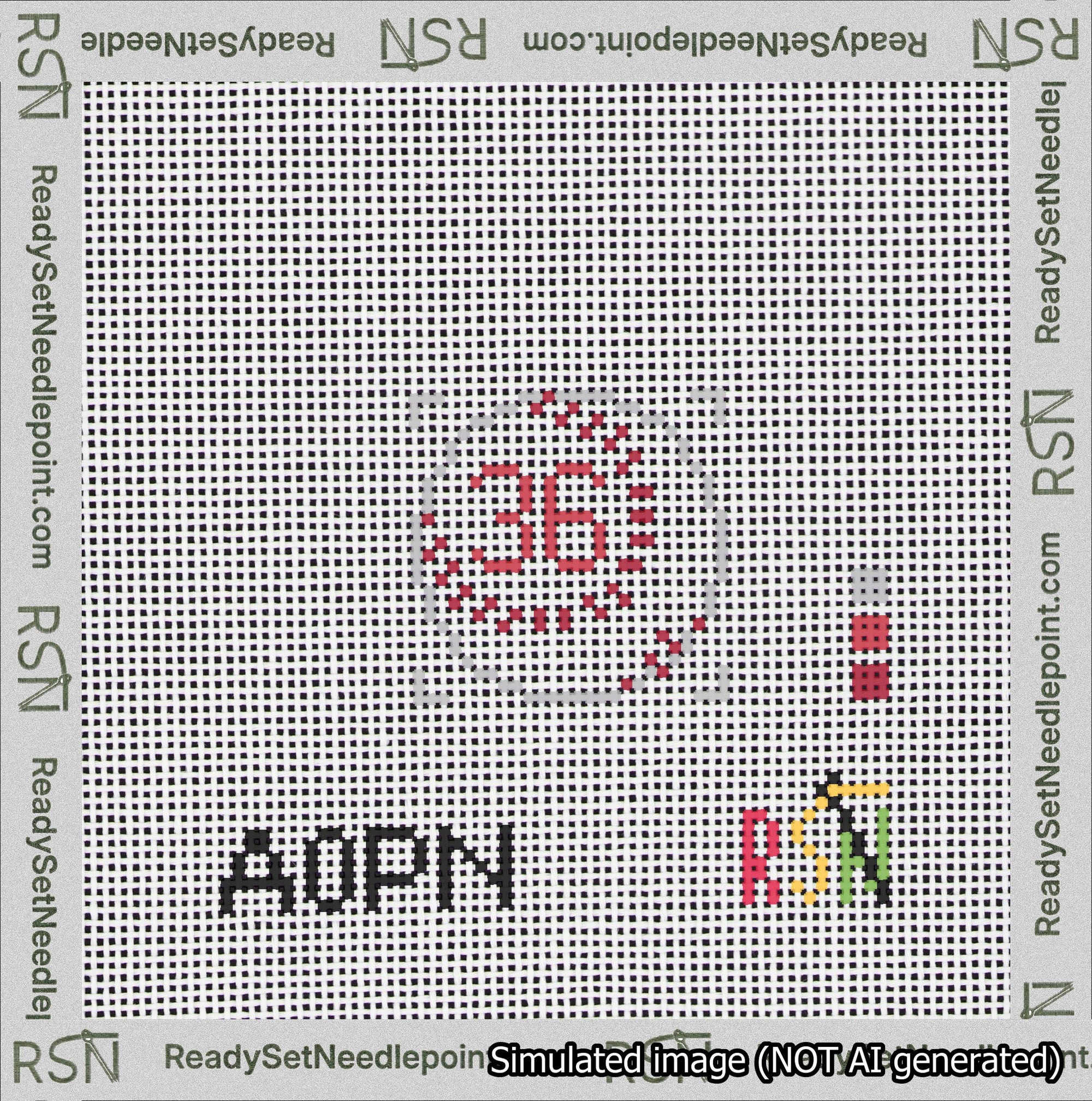 Baseball Bag Charm Red 0-49 Needlepoint Canvas Design