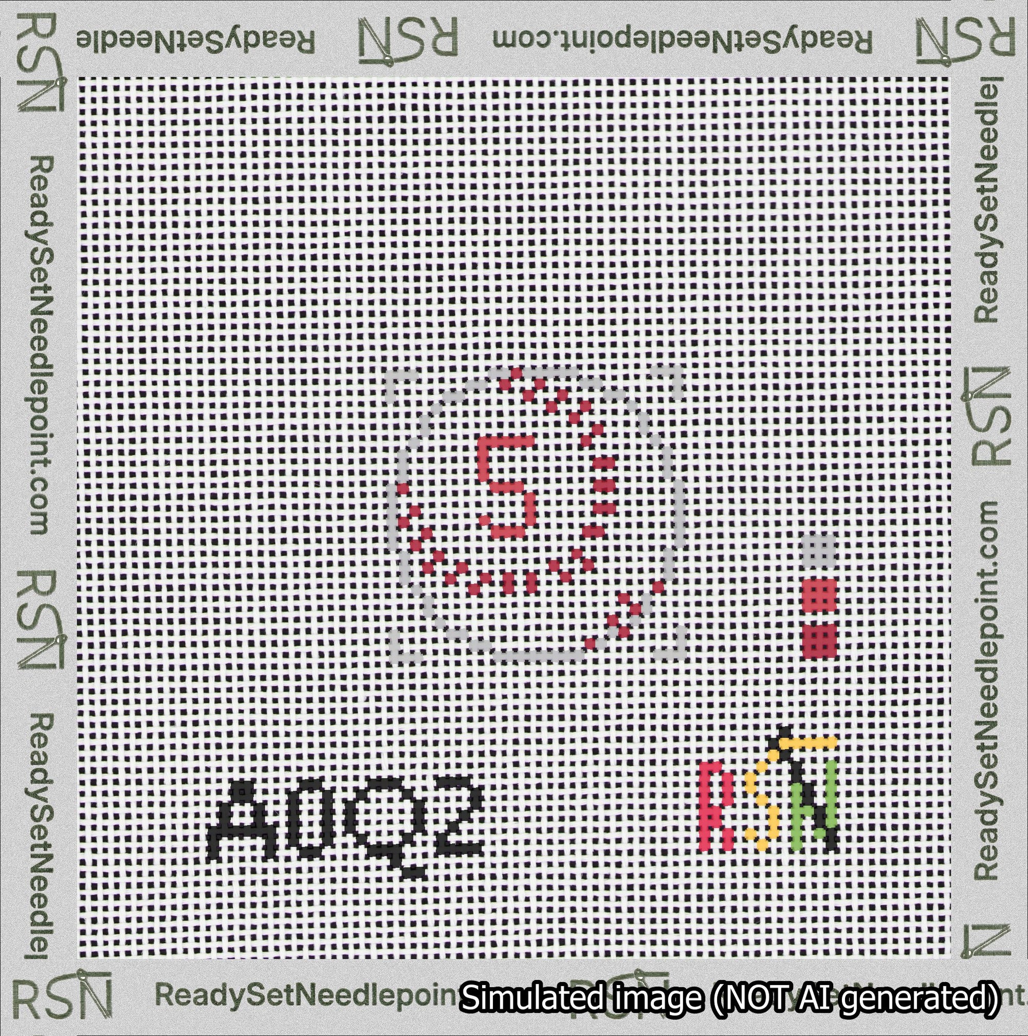 Baseball Bag Charm Red 0-49 Needlepoint Canvas Design