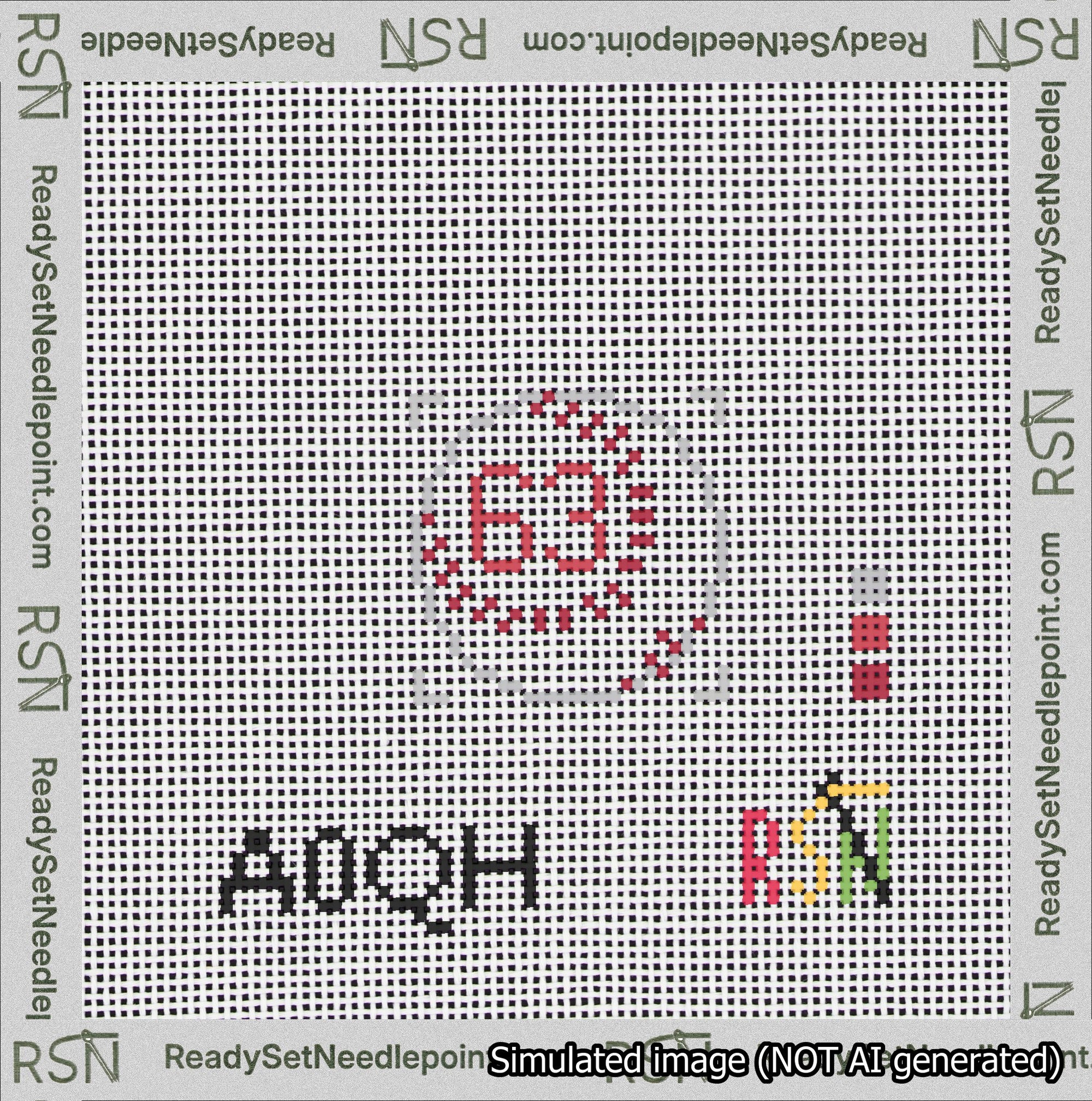 Baseball Bag Charm Red 50-99 Needlepoint Canvas Design