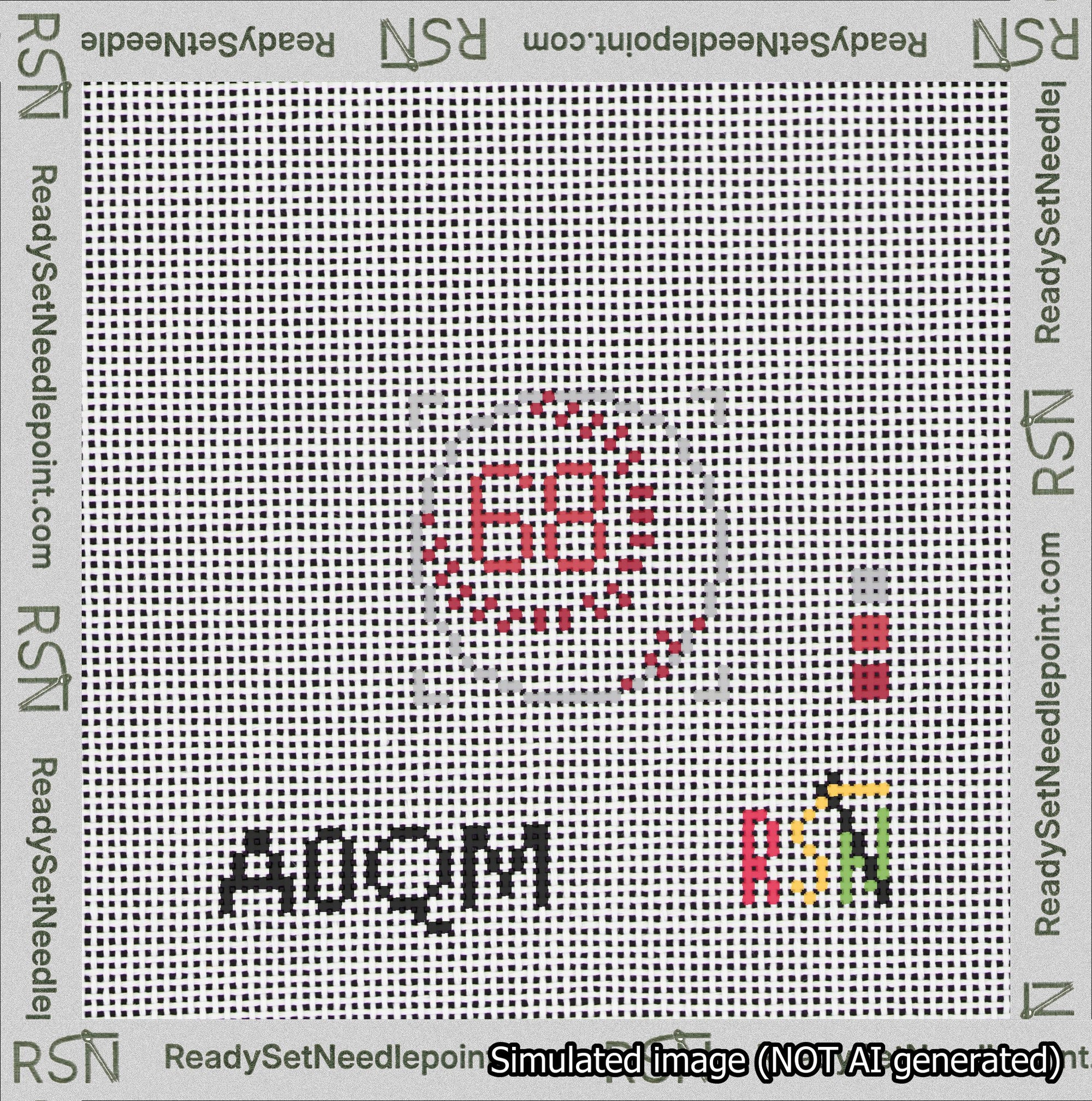 Baseball Bag Charm Red 50-99 Needlepoint Canvas Design