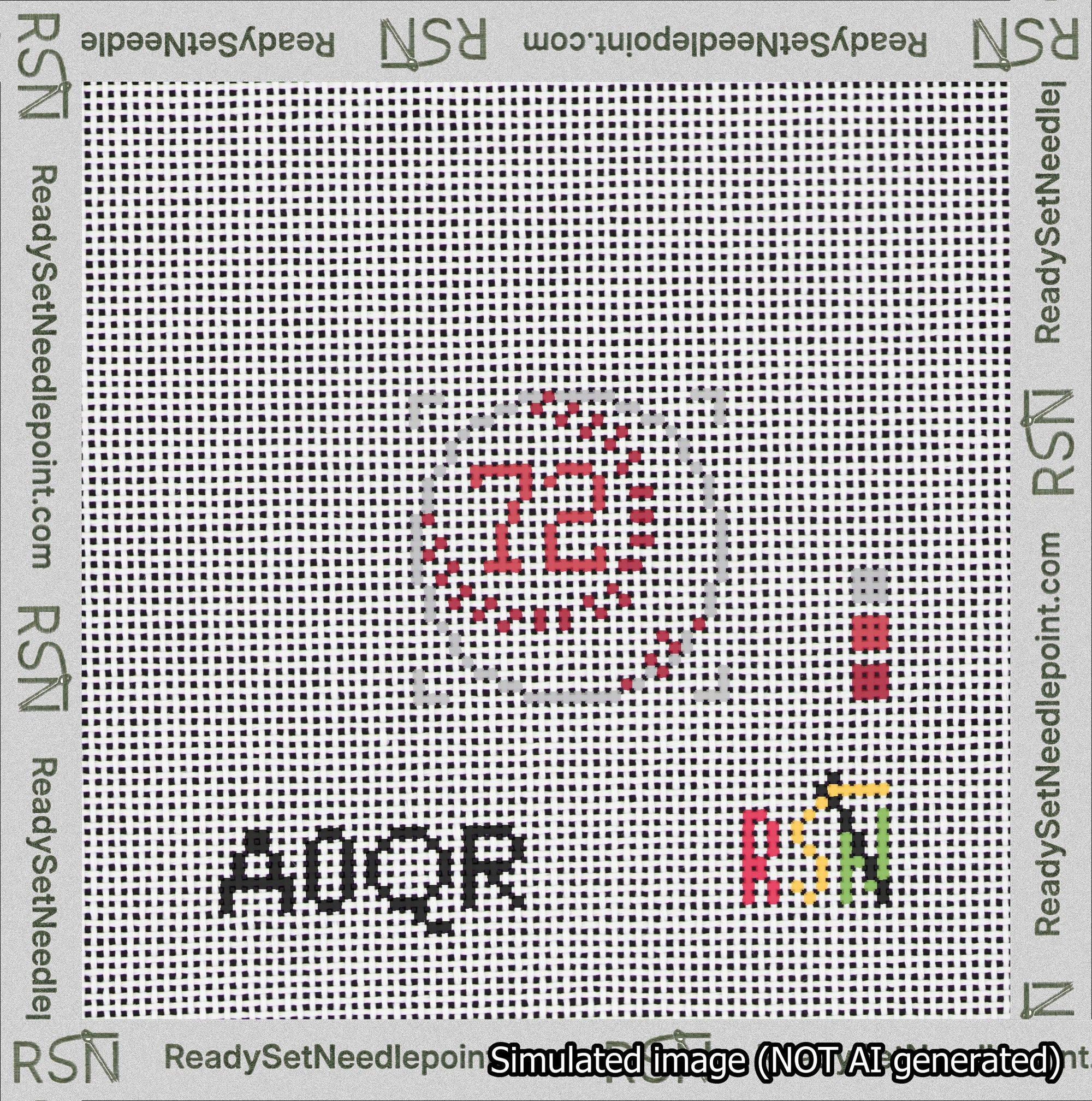 Baseball Bag Charm Red 50-99 Needlepoint Canvas Design