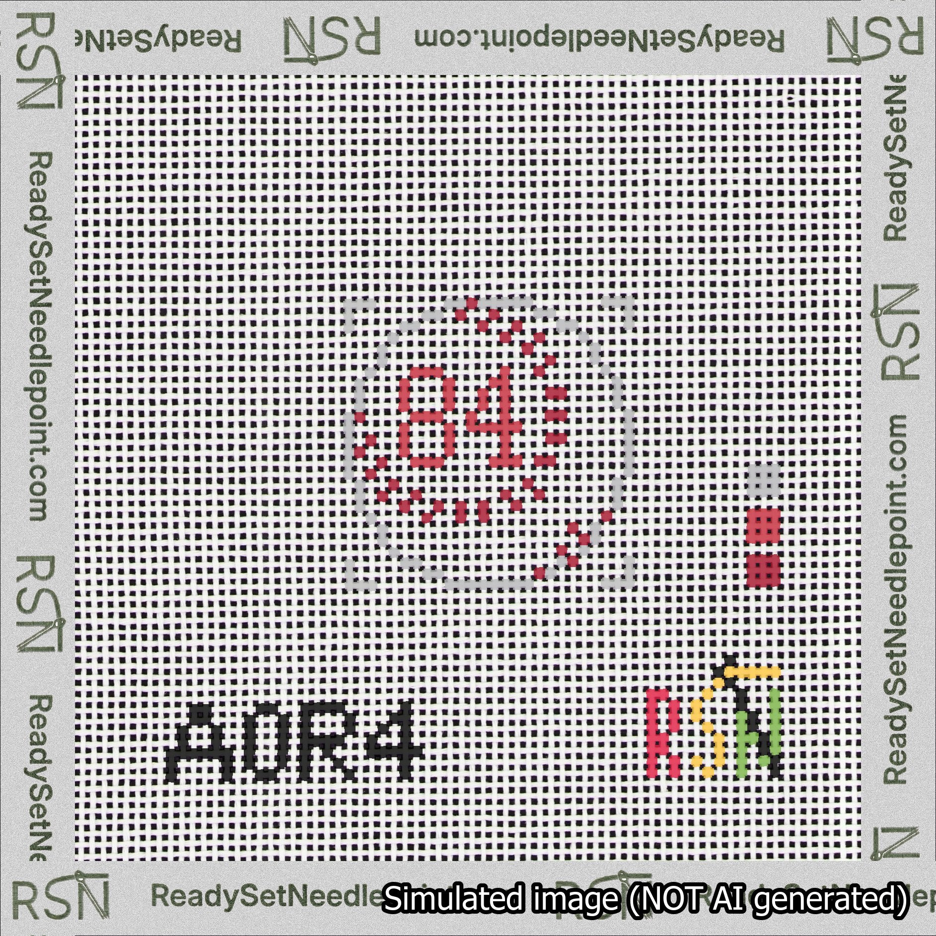 Baseball Bag Charm Red 50-99 Needlepoint Canvas Design