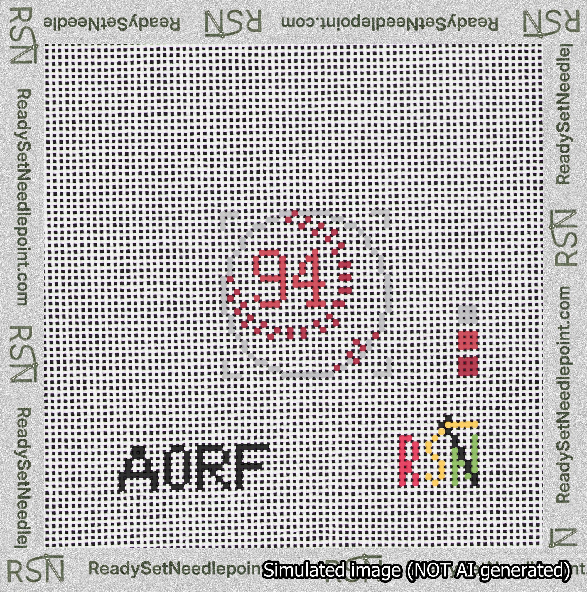 Baseball Bag Charm Red 50-99 Needlepoint Canvas Design