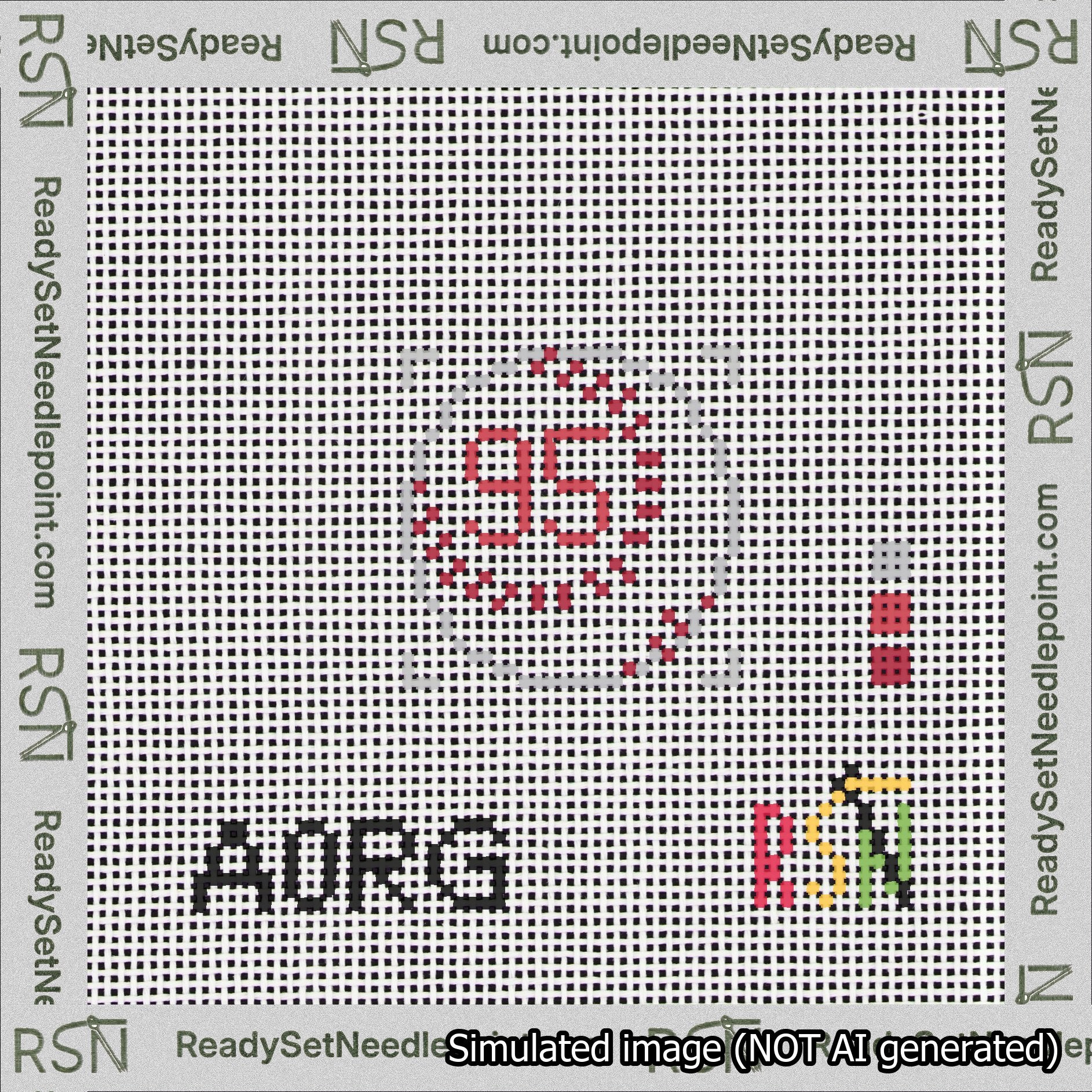 Baseball Bag Charm Red 50-99 Needlepoint Canvas Design