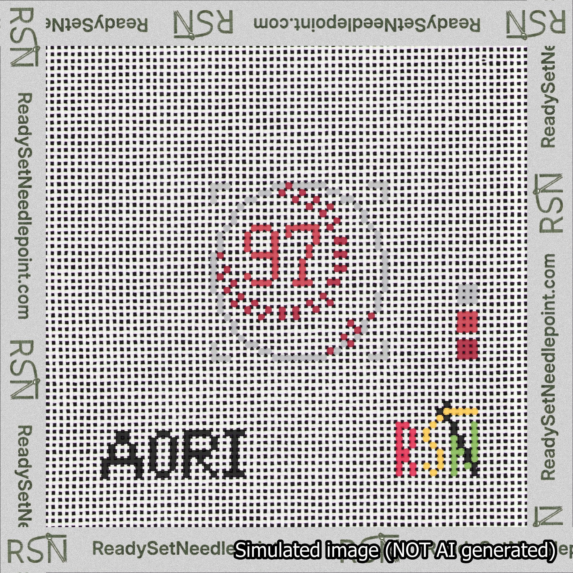 Baseball Bag Charm Red 50-99 Needlepoint Canvas Design