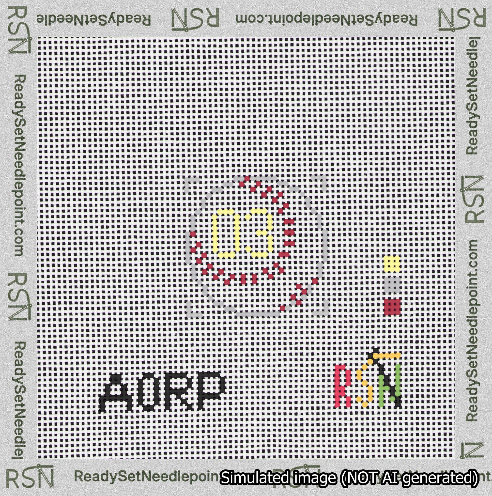 Baseball Bag Charm Yellow 0-49 Needlepoint Canvas Design