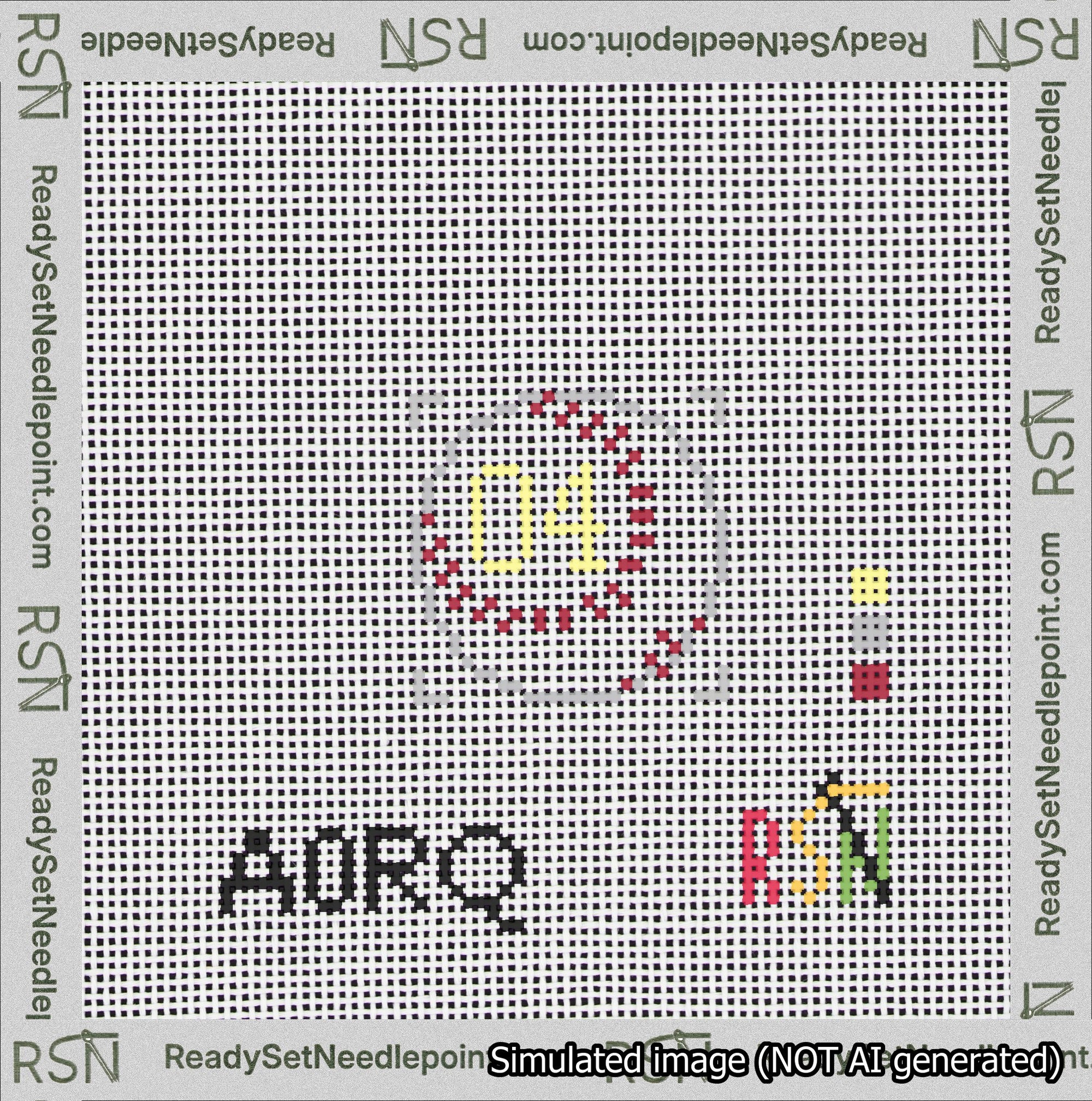 Baseball Bag Charm Yellow 0-49 Needlepoint Canvas Design