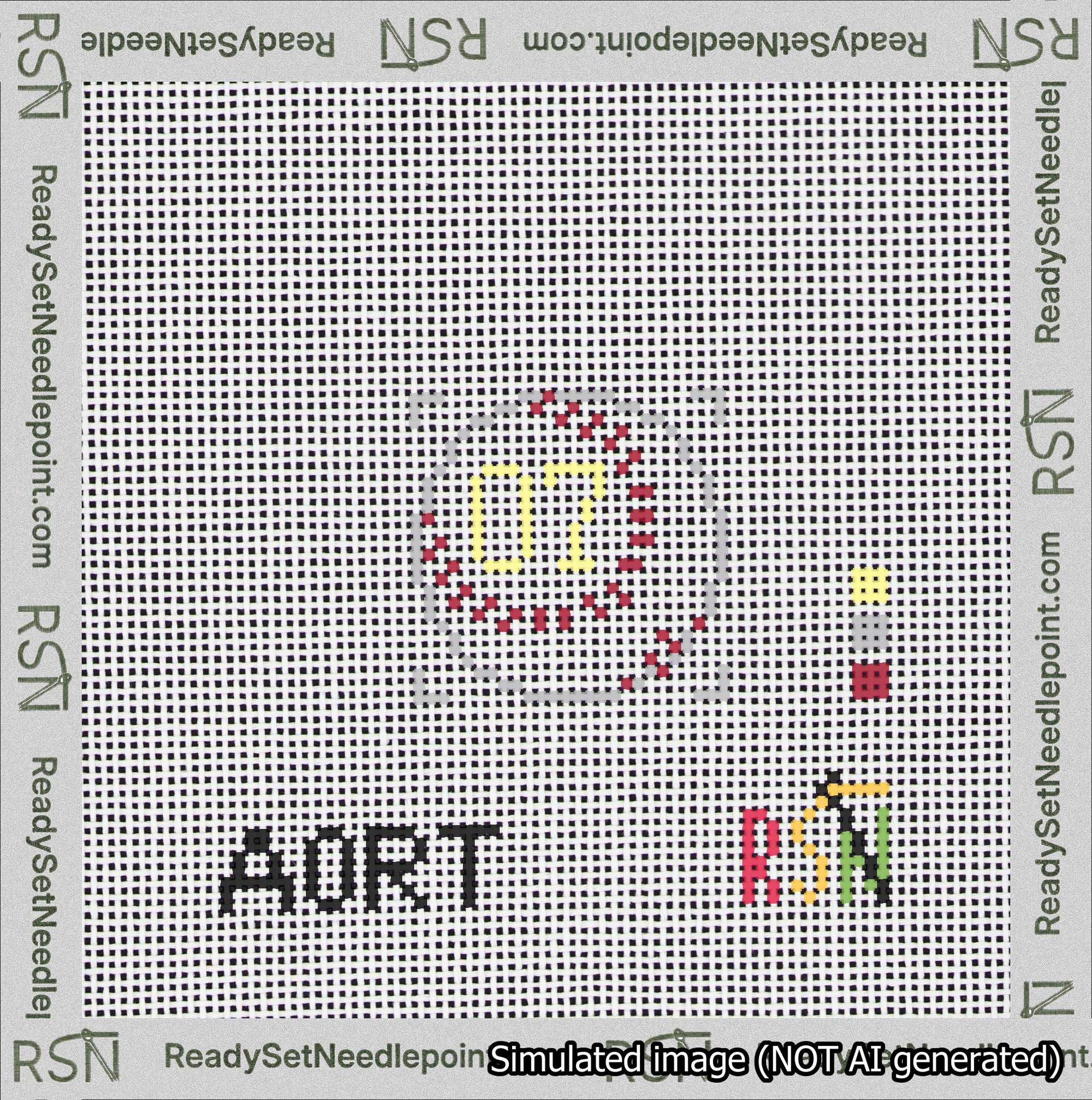 Baseball Bag Charm Yellow 0-49 Needlepoint Canvas Design