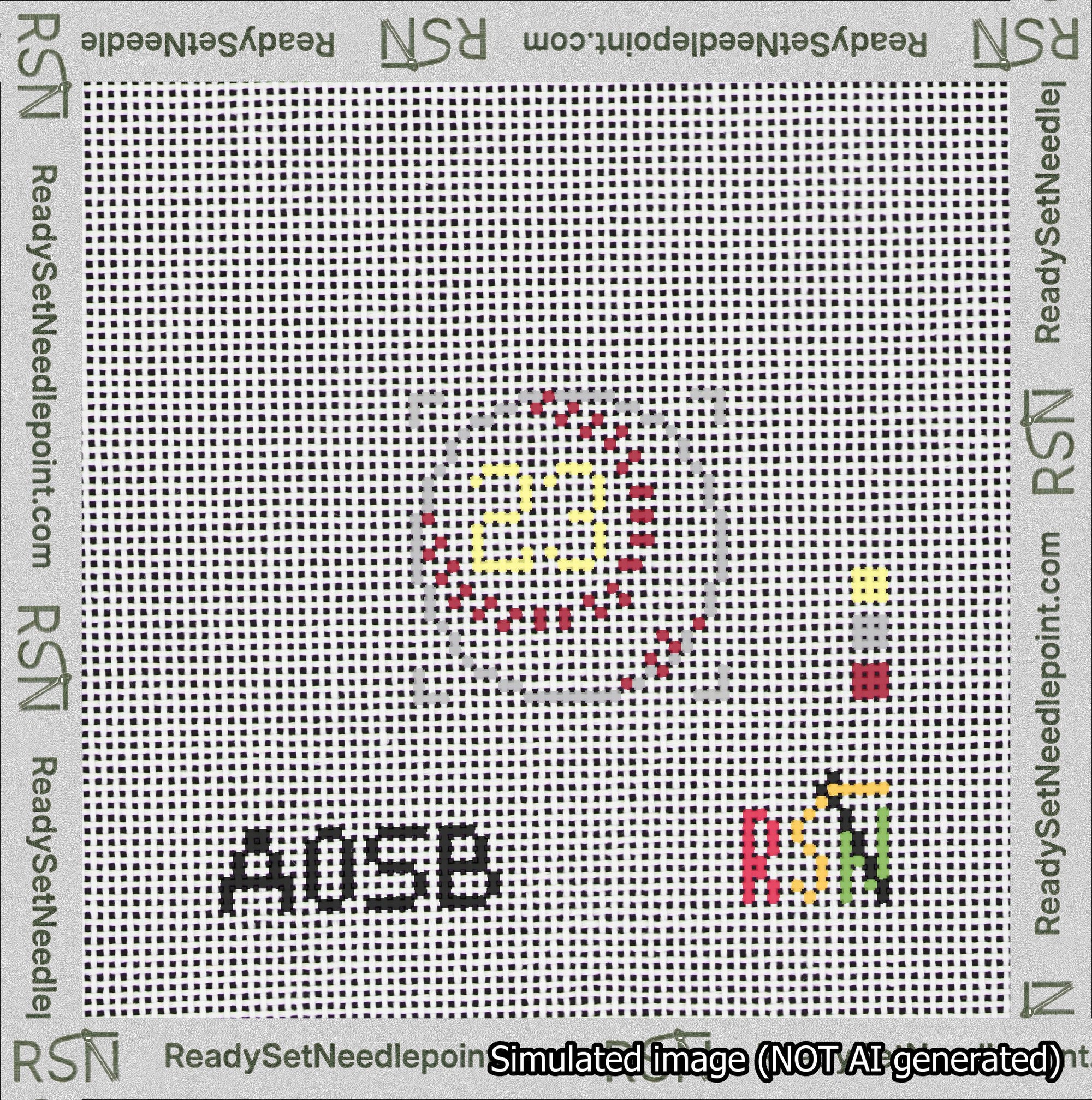 Baseball Bag Charm Yellow 0-49 Needlepoint Canvas Design