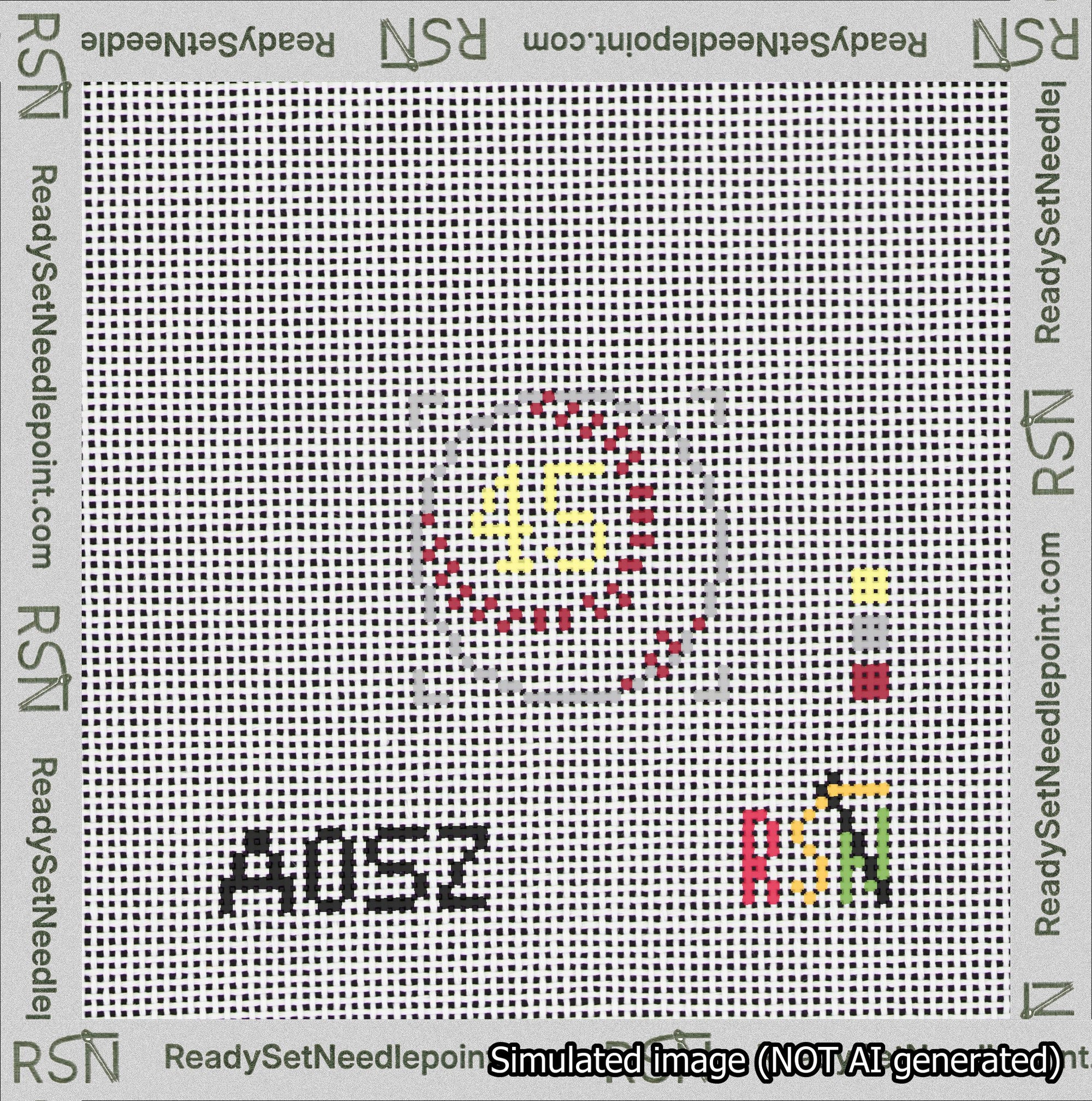 Baseball Bag Charm Yellow 0-49 Needlepoint Canvas Design