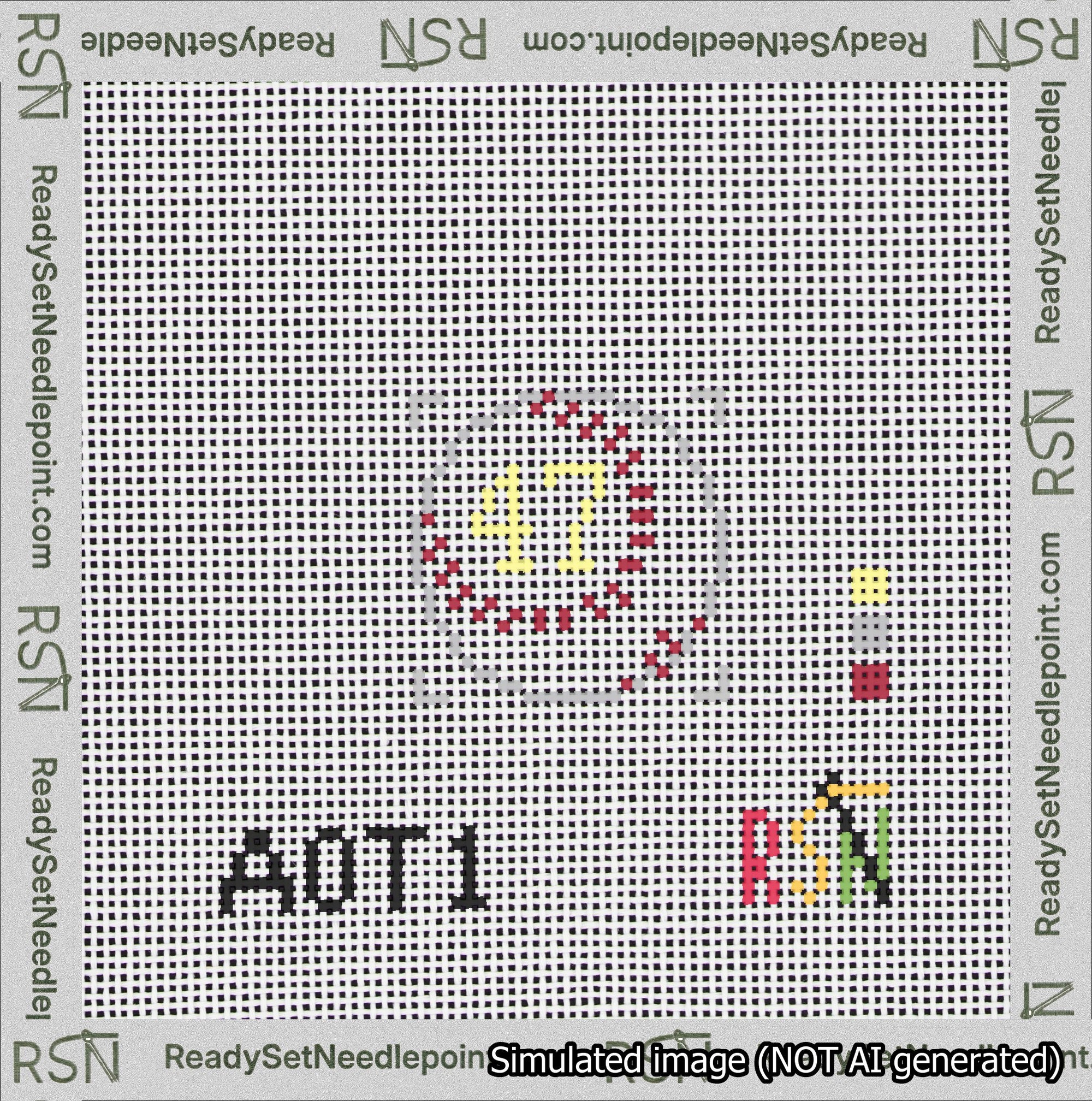 Baseball Bag Charm Yellow 0-49 Needlepoint Canvas Design