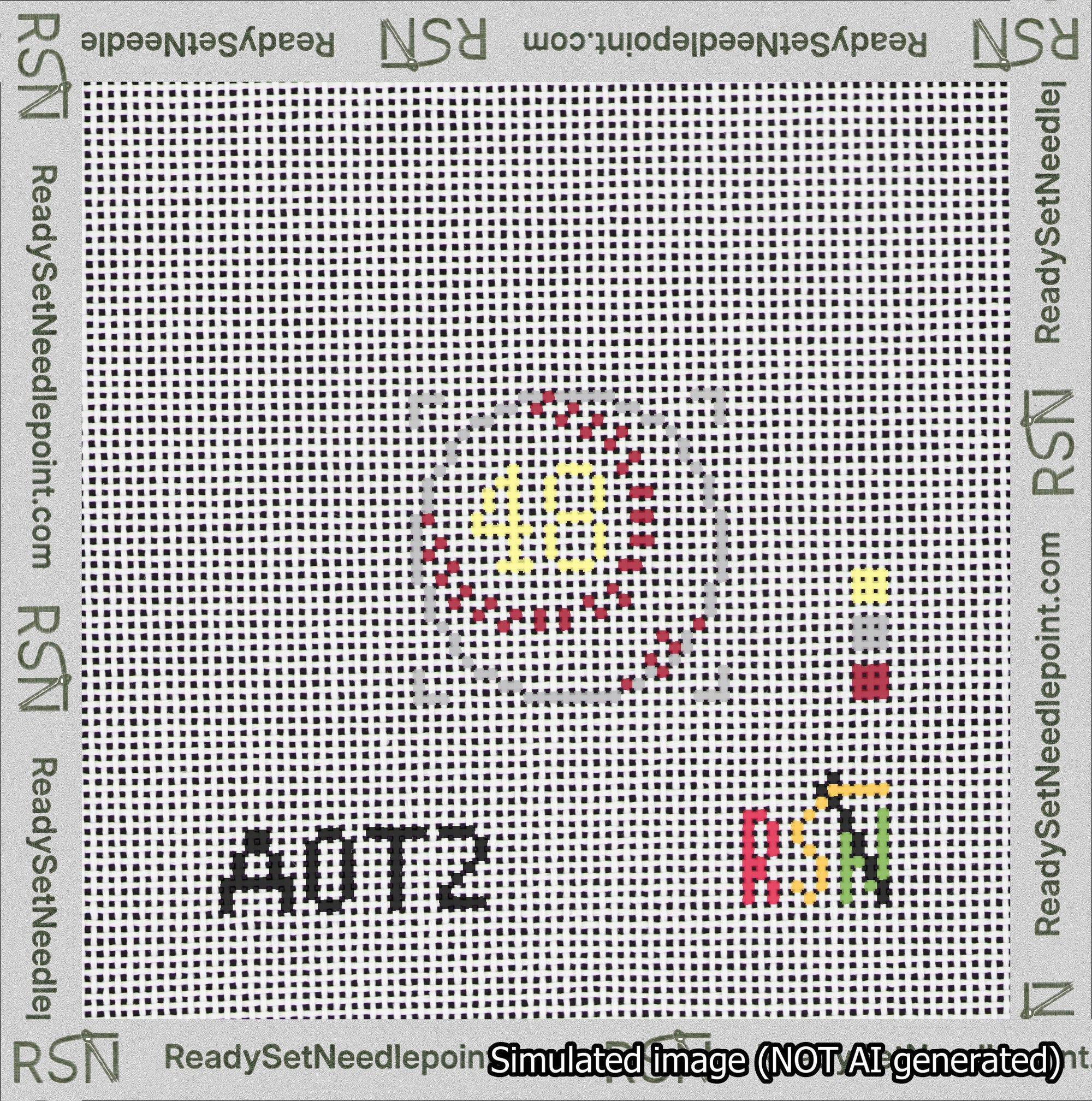 Baseball Bag Charm Yellow 0-49 Needlepoint Canvas Design