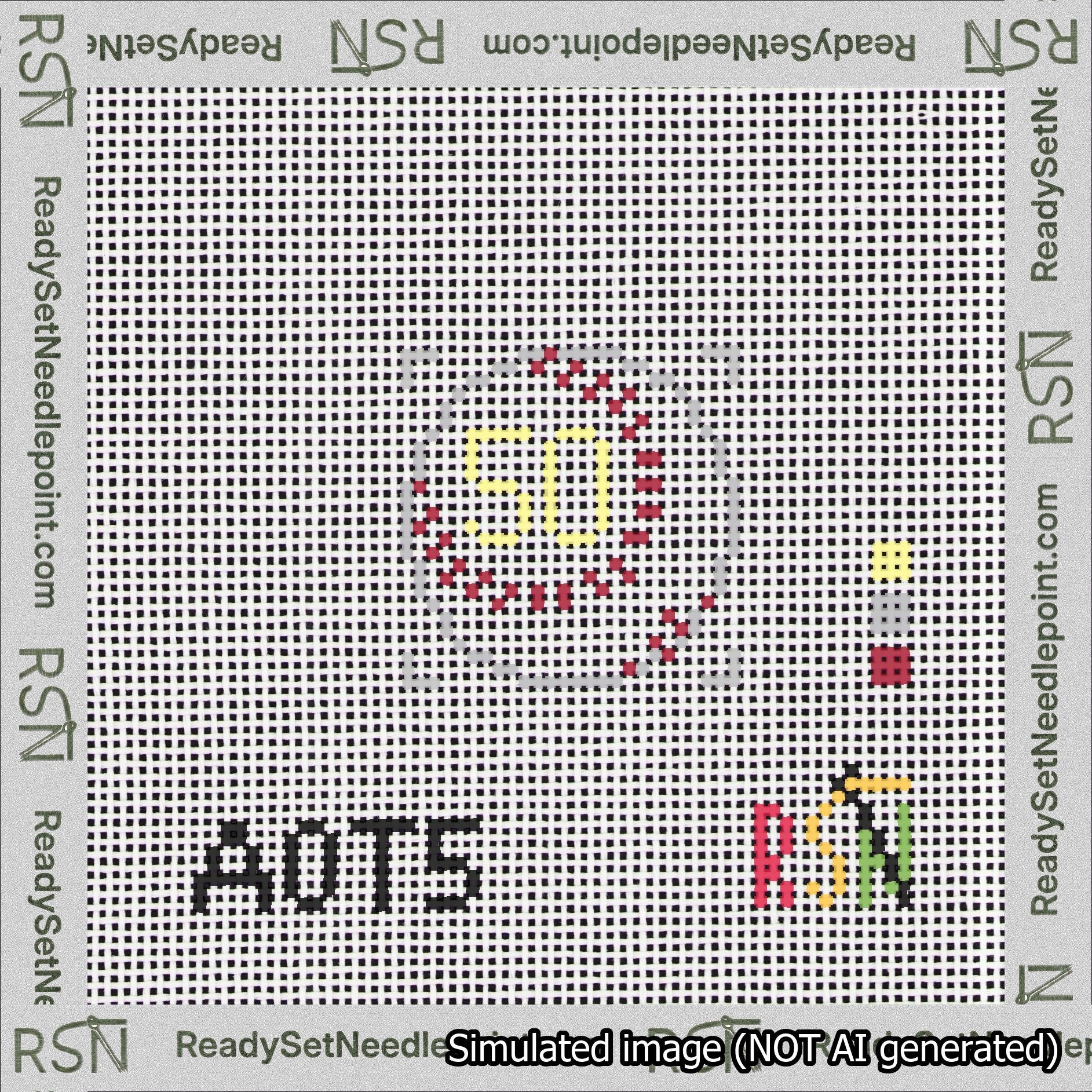 Baseball Bag Charm Yellow 50-99 Needlepoint Canvas Design