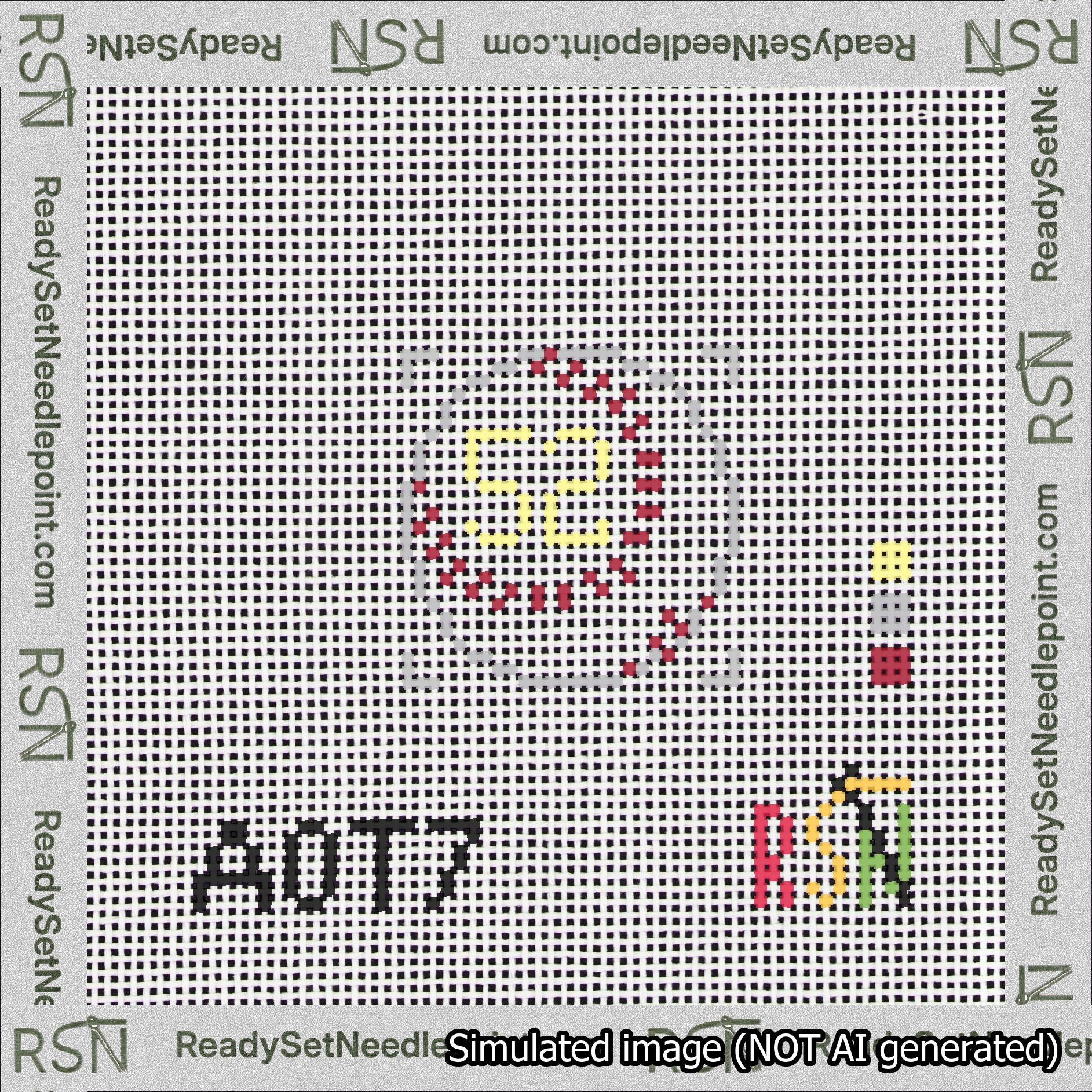 Baseball Bag Charm Yellow 50-99 Needlepoint Canvas Design