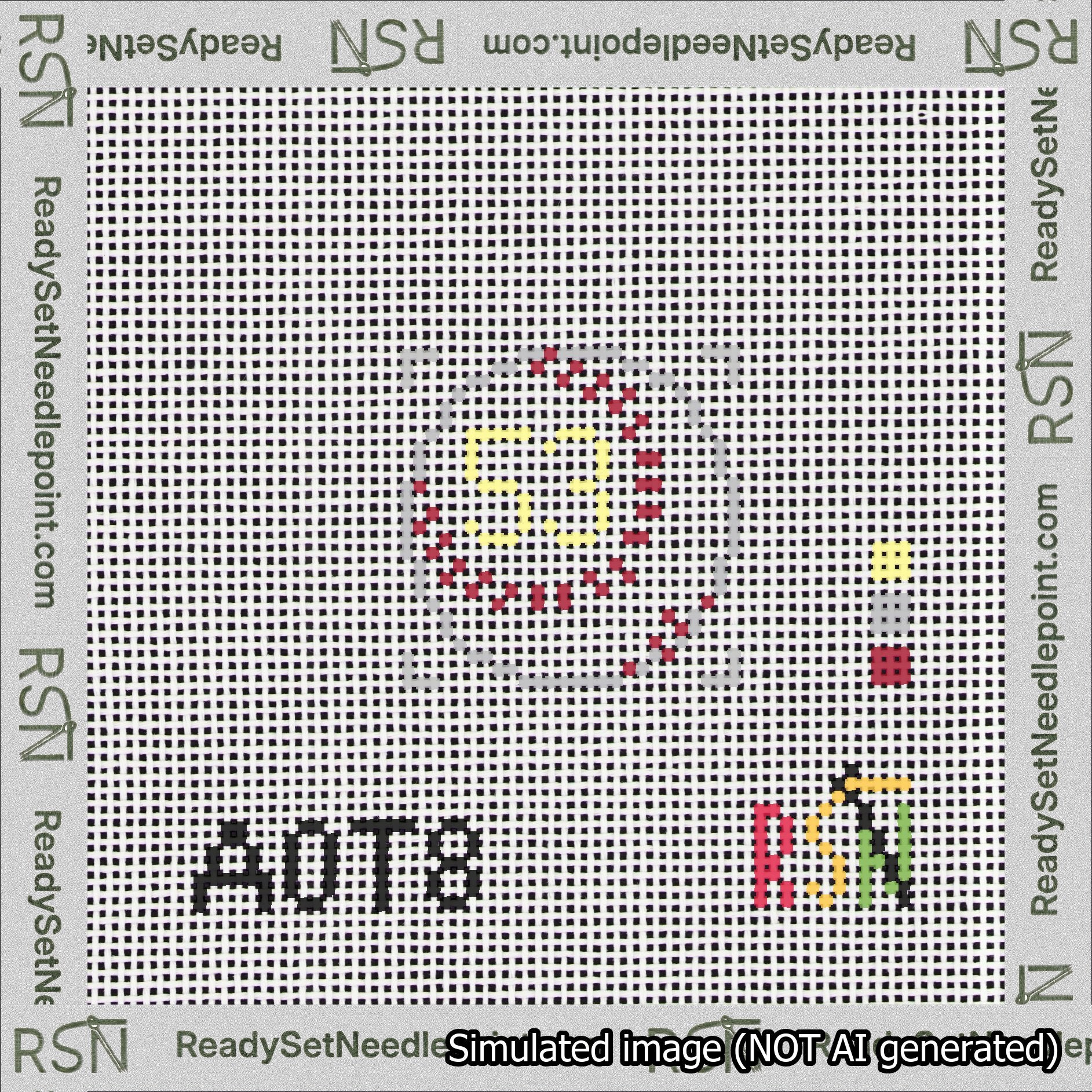 Baseball Bag Charm Yellow 50-99 Needlepoint Canvas Design