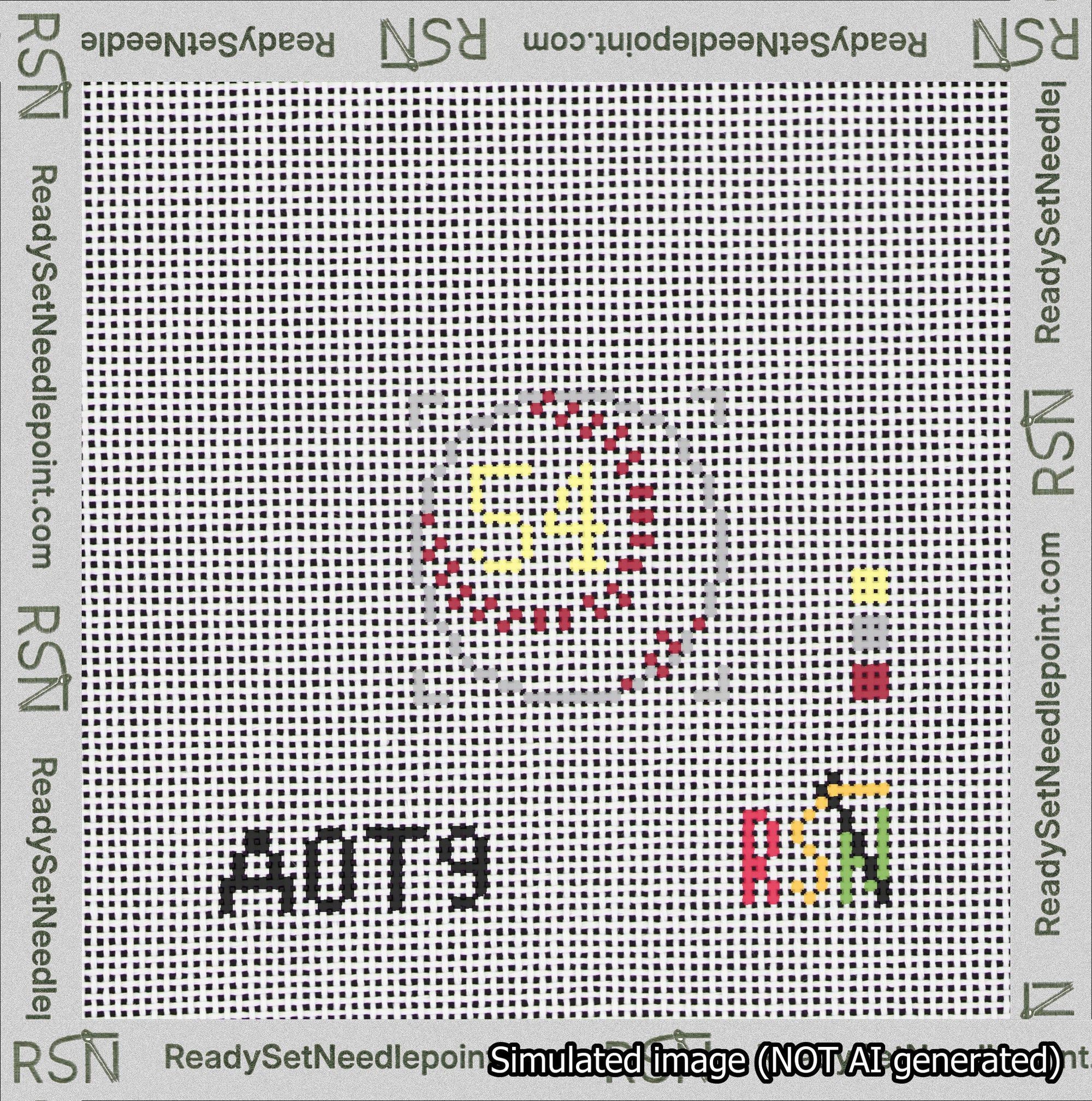 Baseball Bag Charm Yellow 50-99 Needlepoint Canvas Design