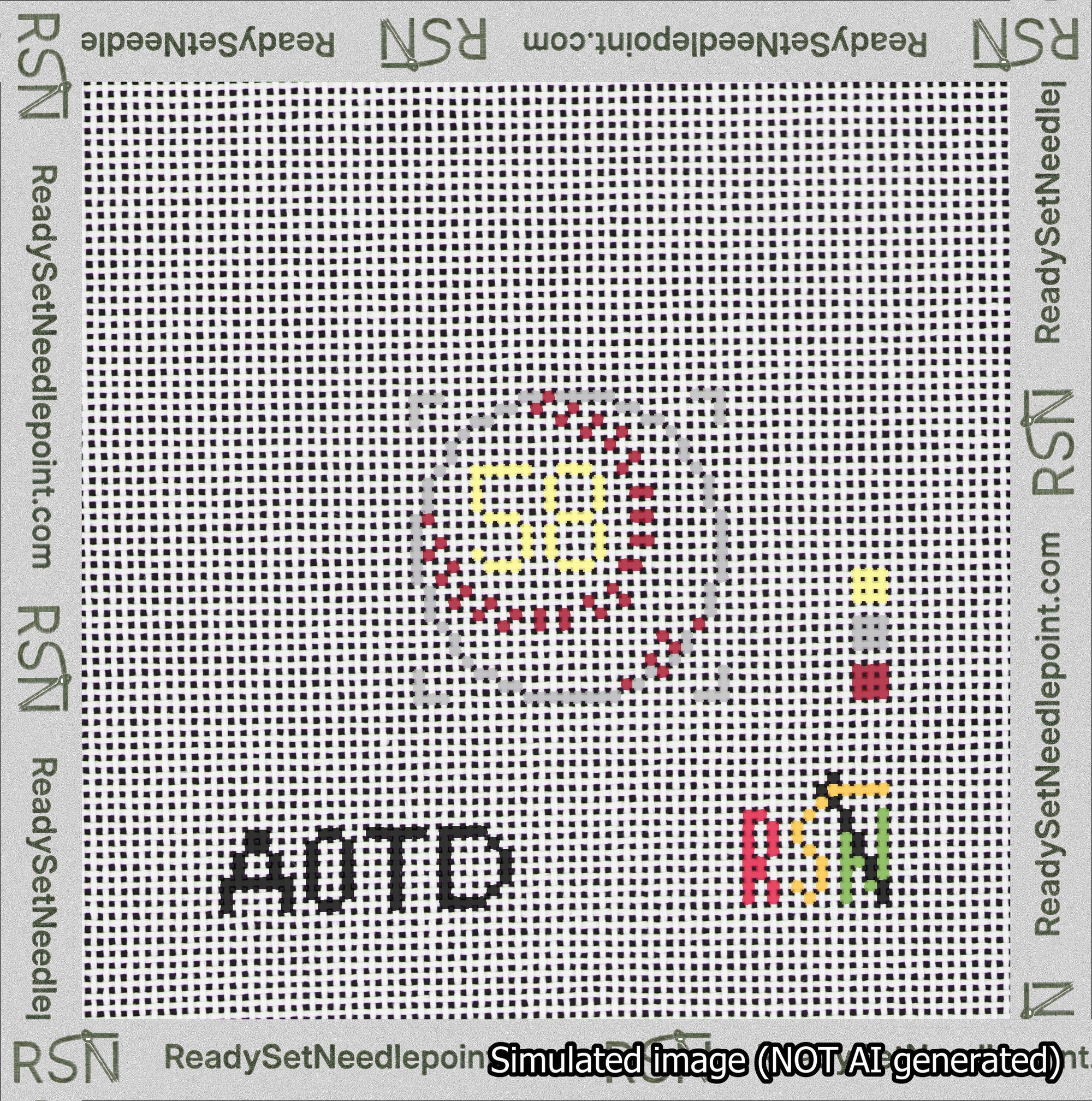 Baseball Bag Charm Yellow 50-99 Needlepoint Canvas Design