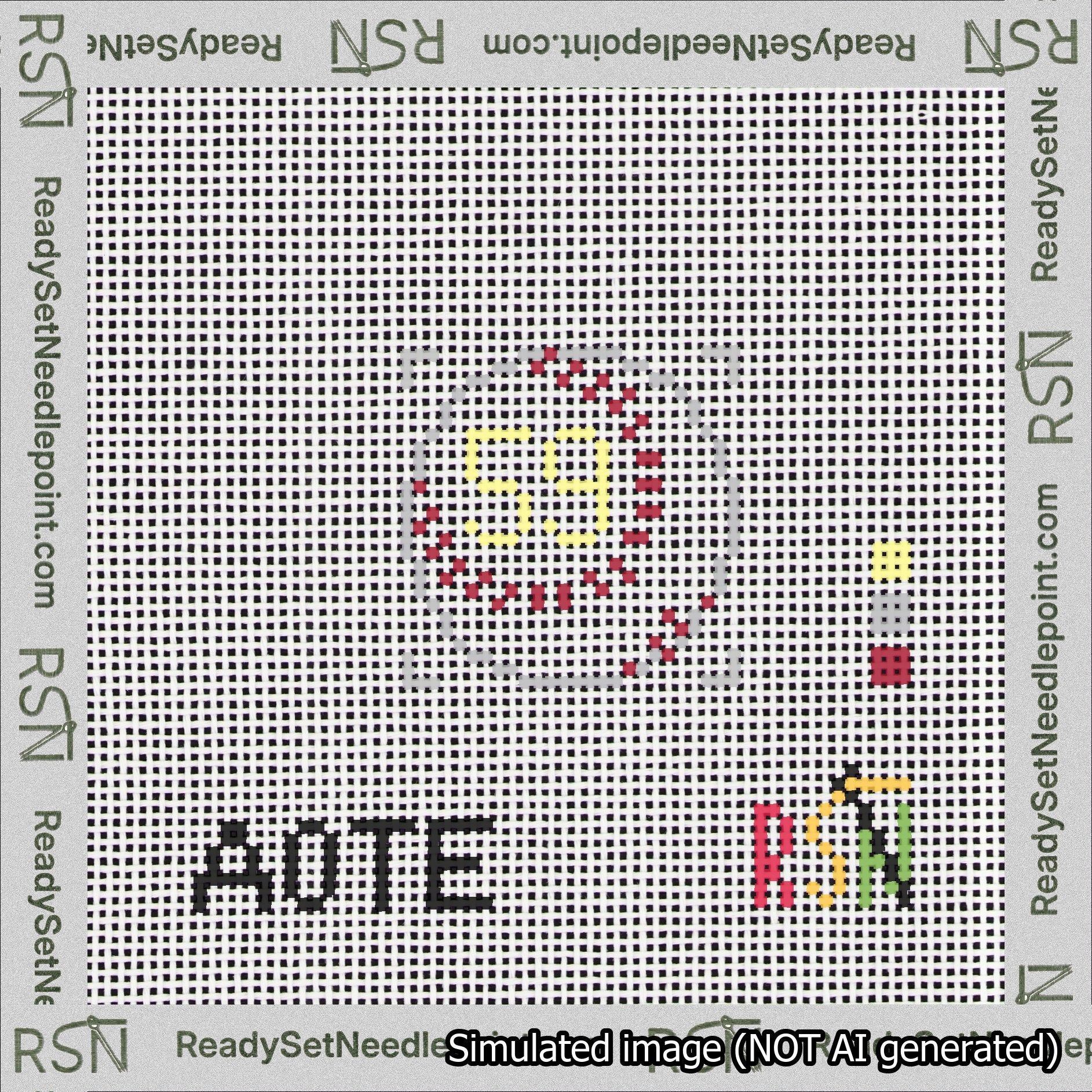 Baseball Bag Charm Yellow 50-99 Needlepoint Canvas Design