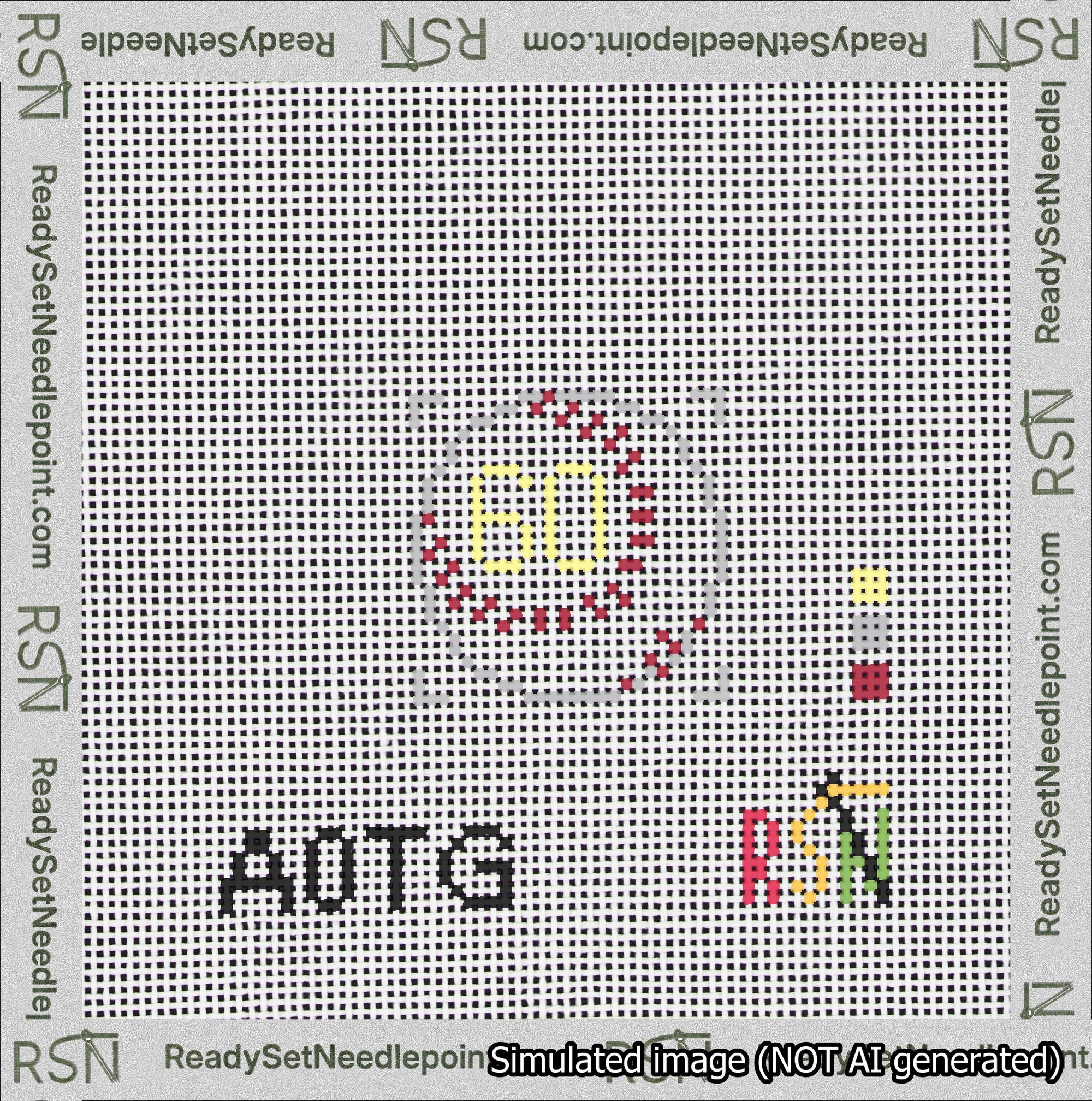 Baseball Bag Charm Yellow 50-99 Needlepoint Canvas Design