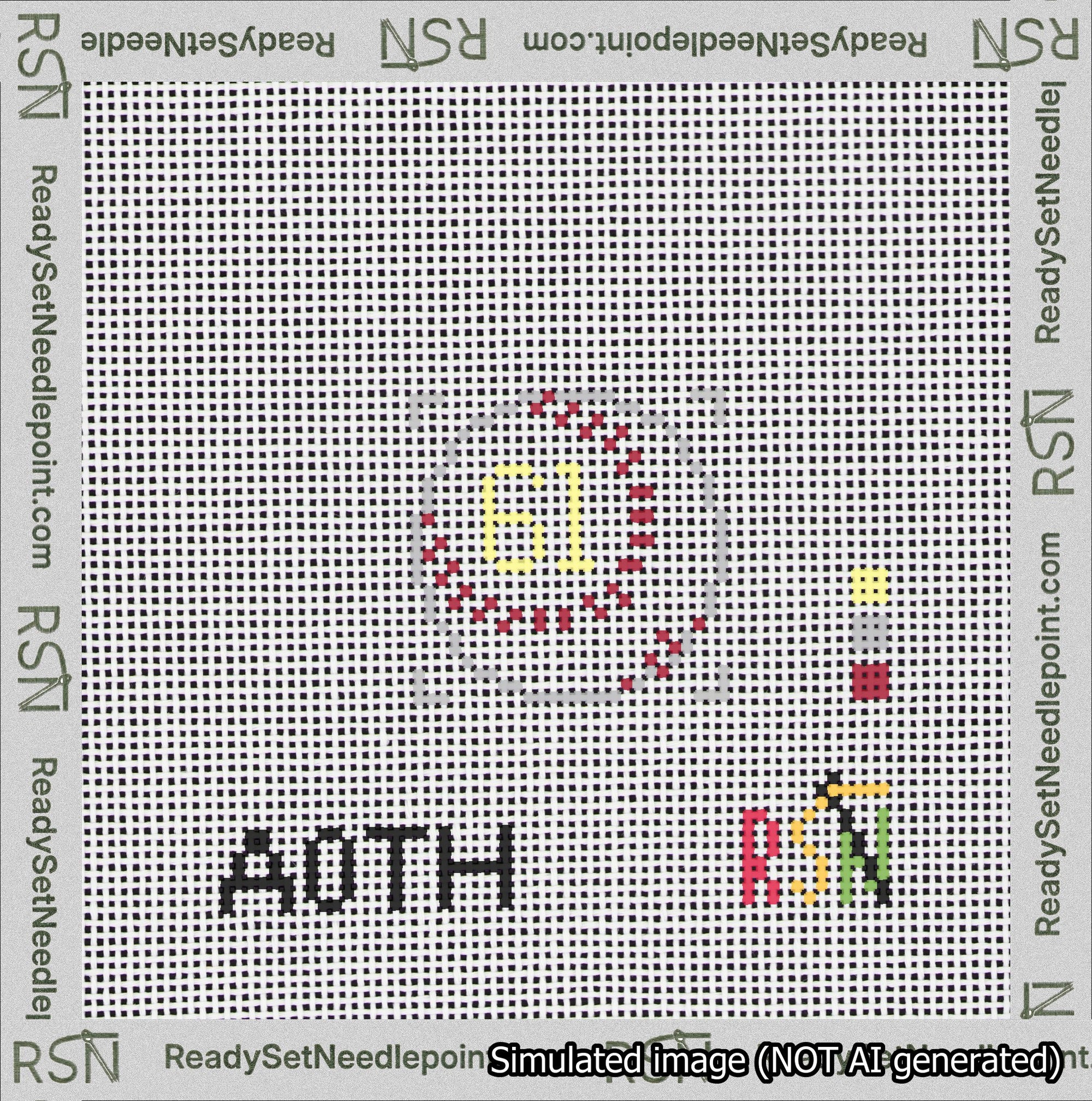 Baseball Bag Charm Yellow 50-99 Needlepoint Canvas Design