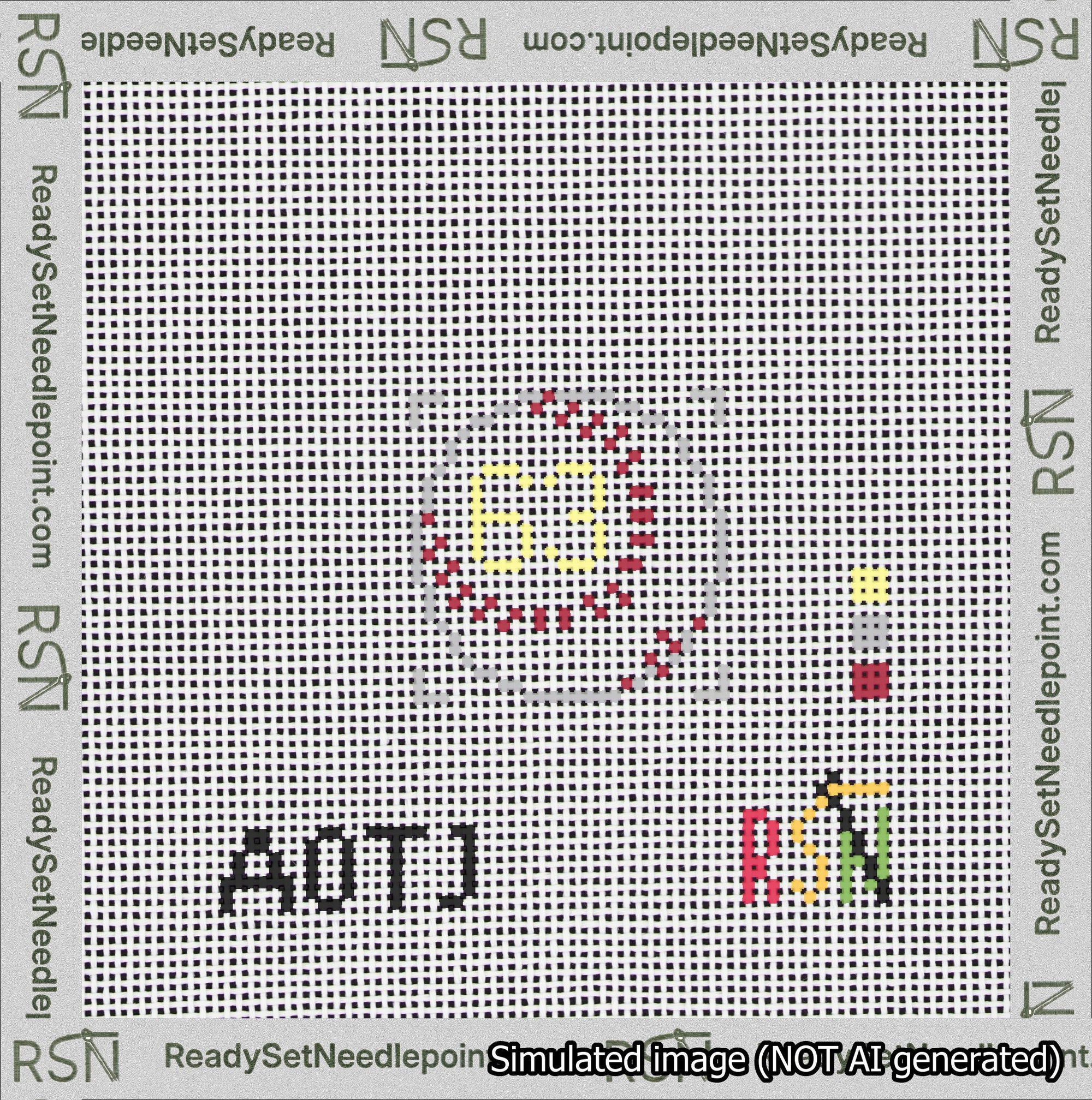 Baseball Bag Charm Yellow 50-99 Needlepoint Canvas Design